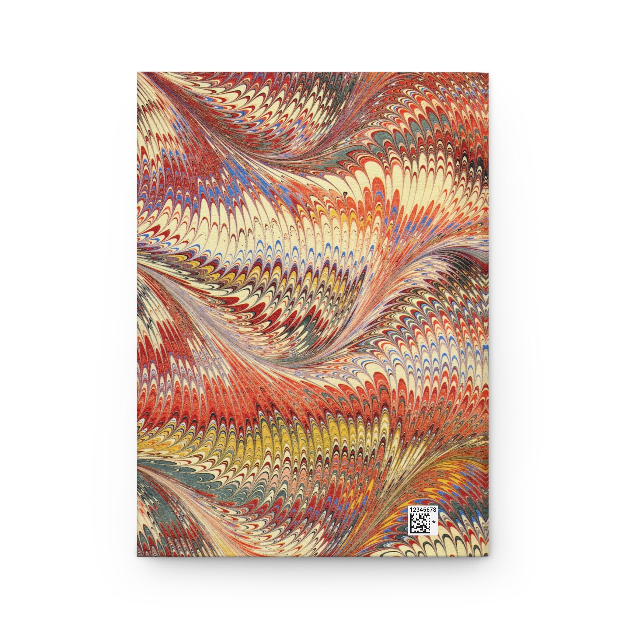 Vintage Italian Marbled Hardcover Journal - Orange, Yellow, and Beige