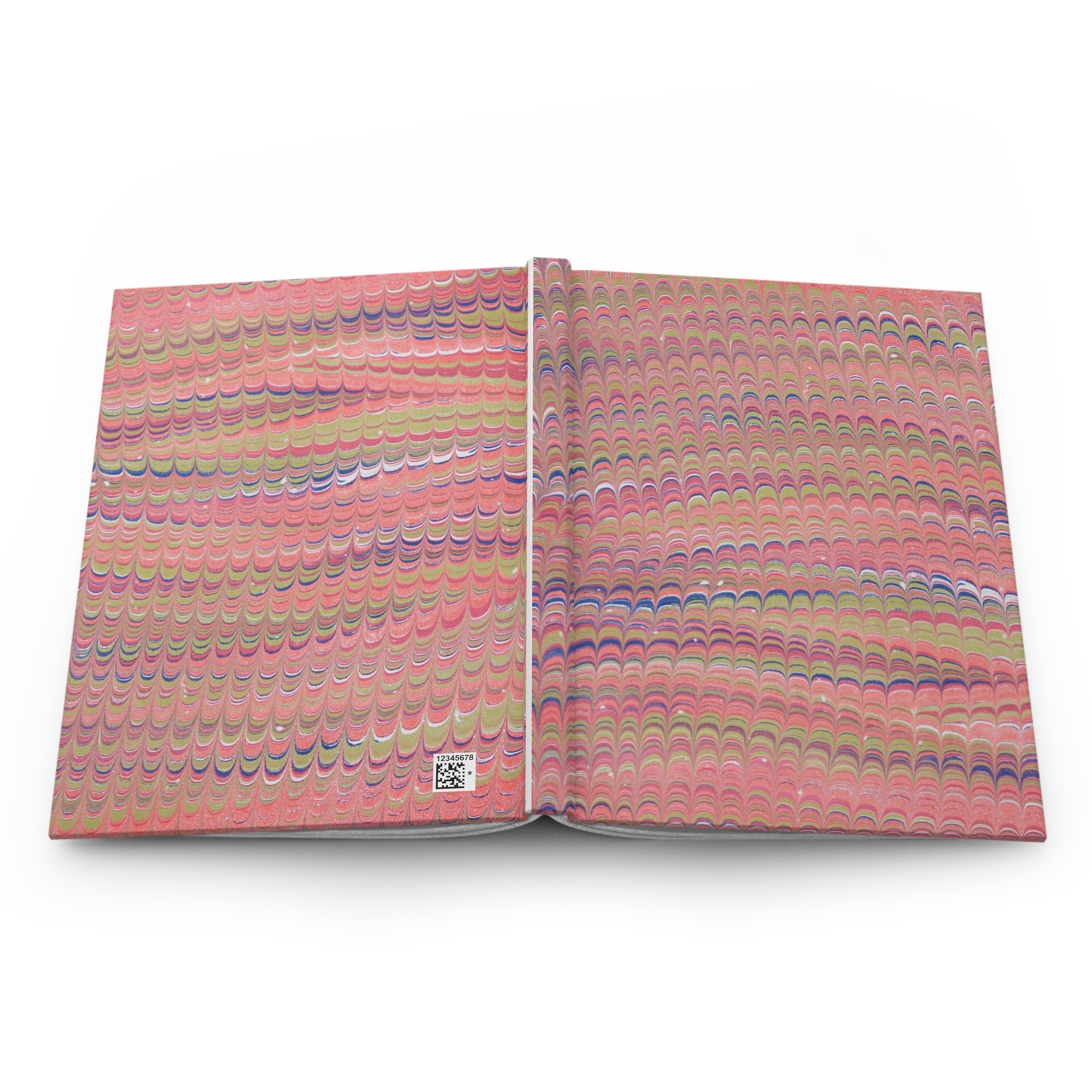Vintage Italian Marbled Hardcover Journal Pink and Green