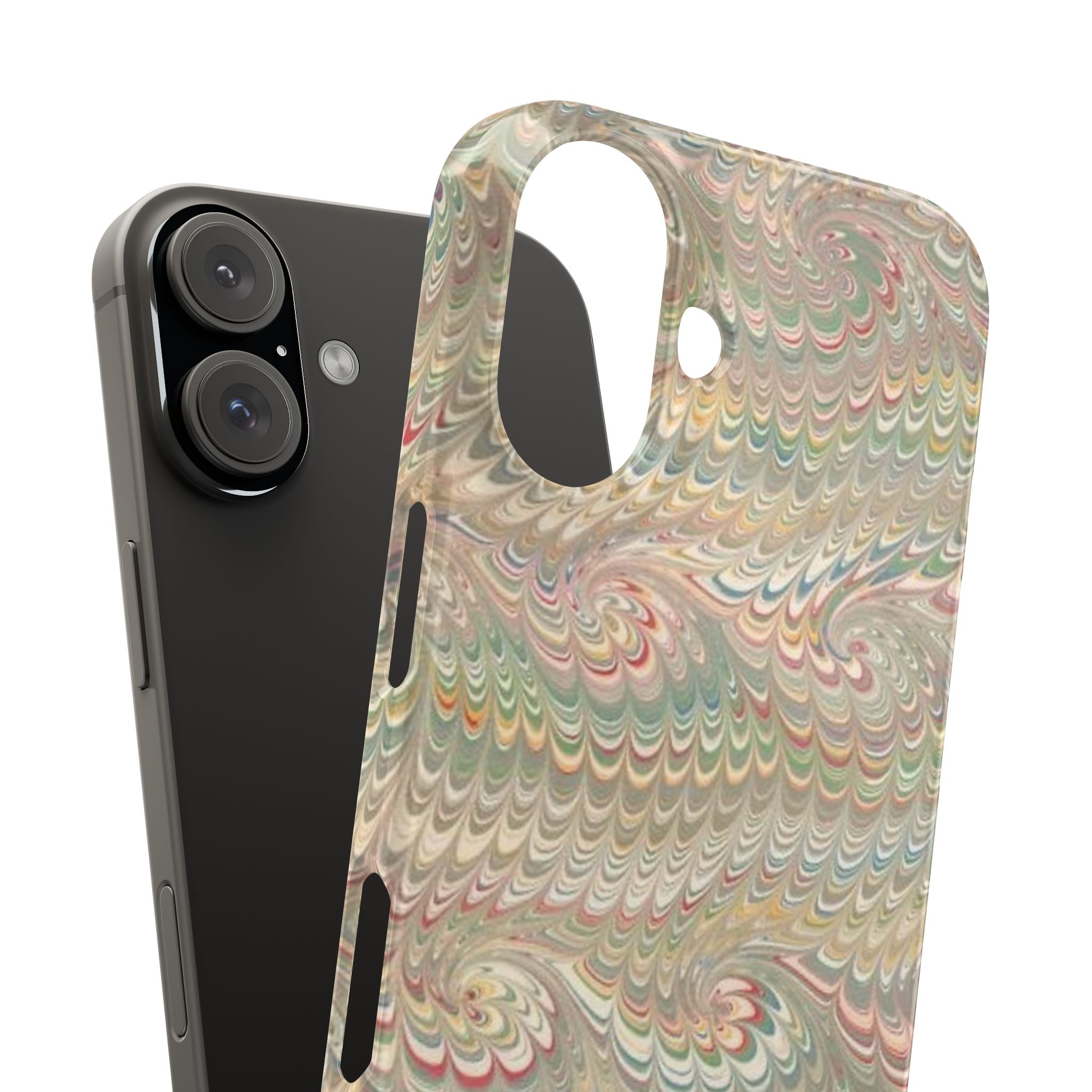 Marbled Feather Phone Case