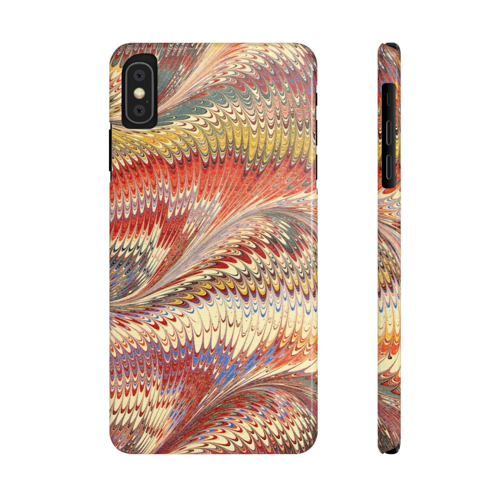 Marbled Design, Italy Feather Phone Case, Multi-Color, iPHONE16 Phone Cases and all sizes