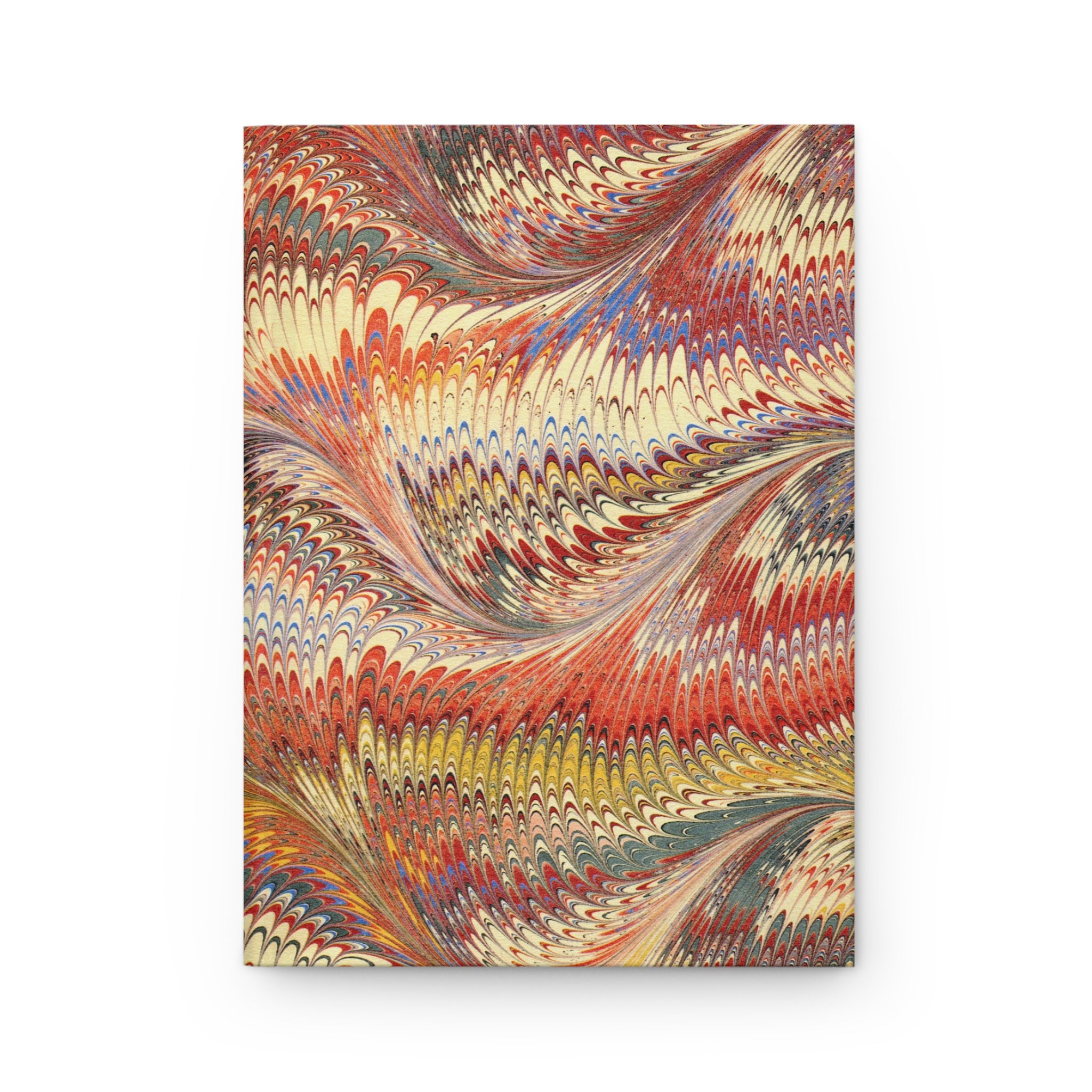 Vintage Italian Marbled Hardcover Journal - Orange, Yellow, and Beige