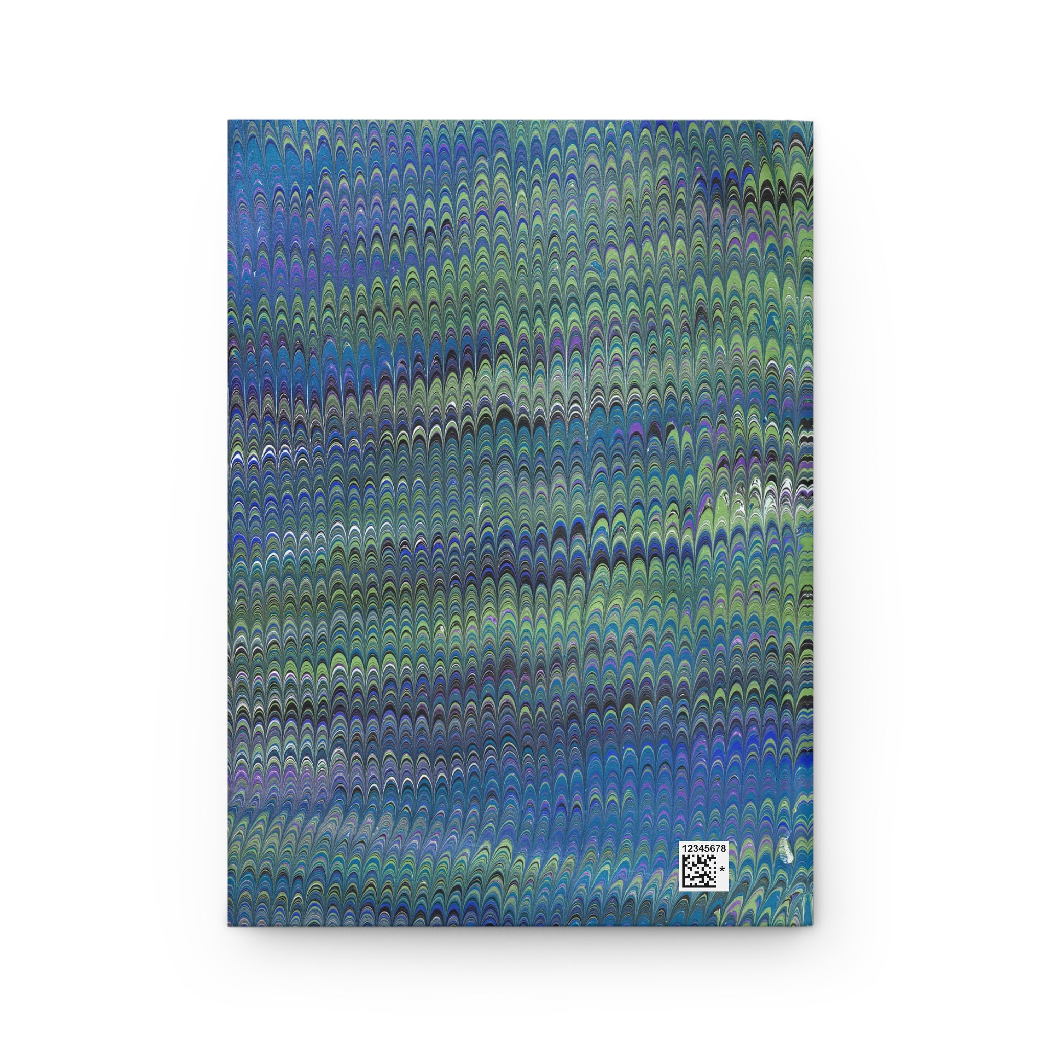 Vintage Italian Marbled Hardcover Journal Blue and Green