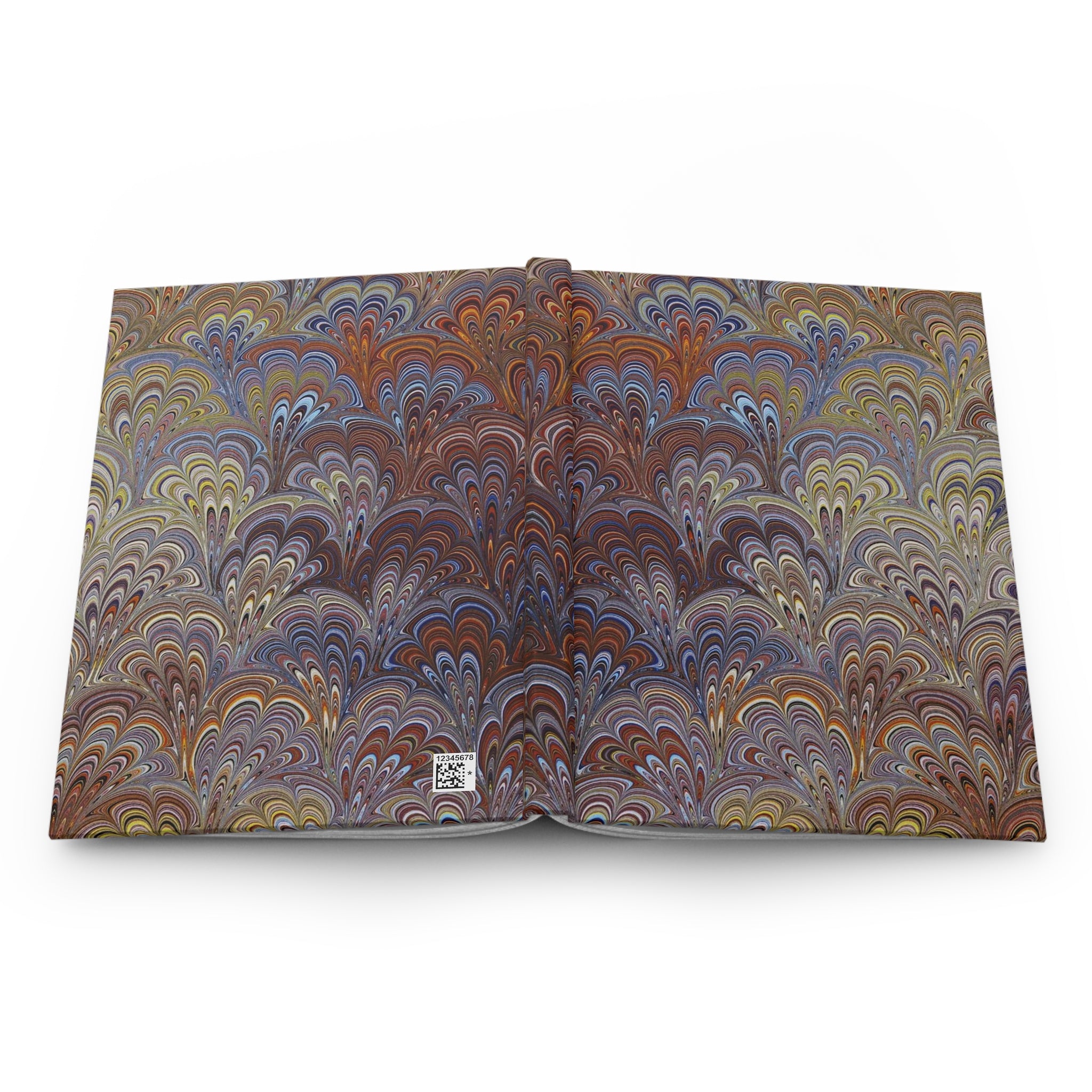 Vintage Italian Marbled Hardcover Journal - Browns and Blues
