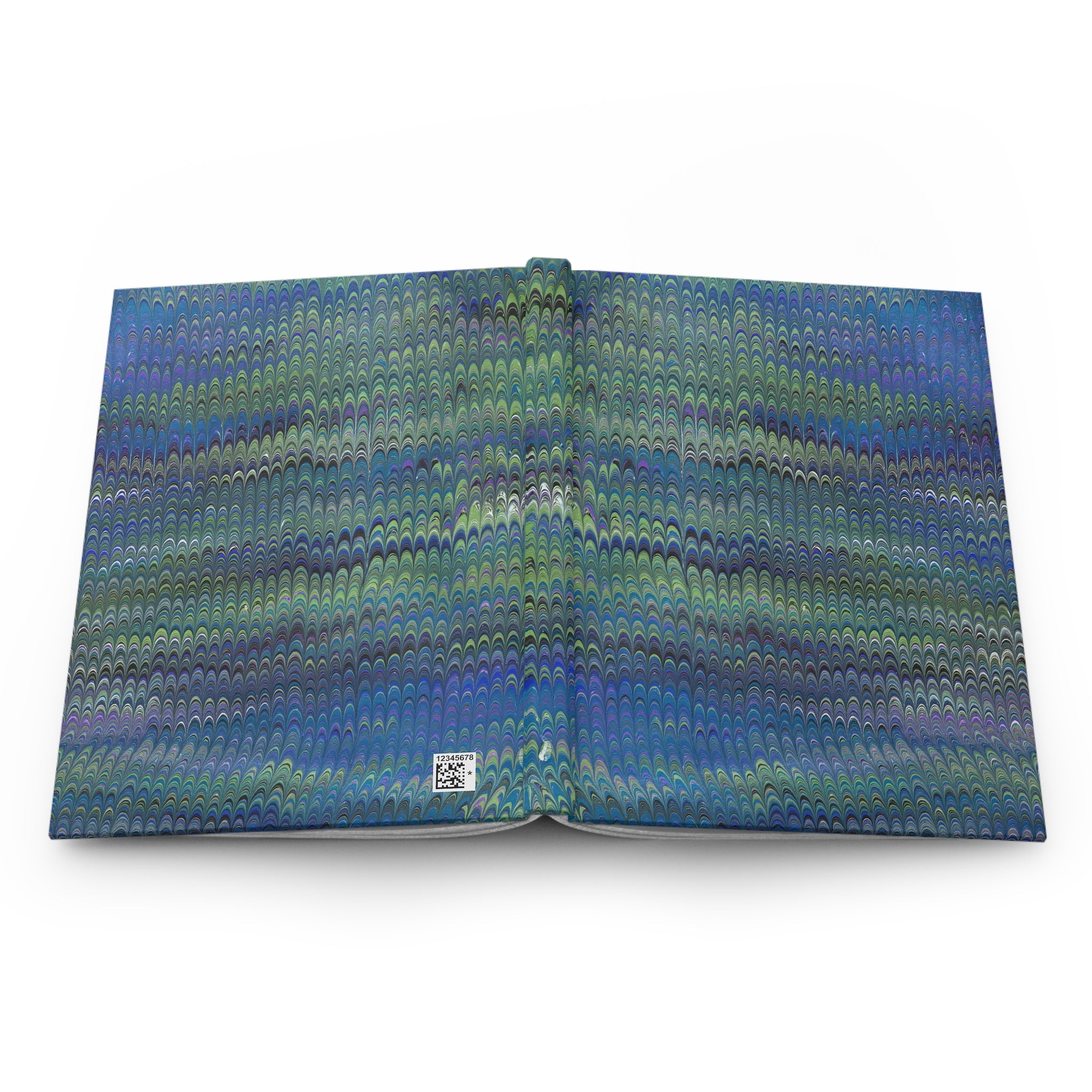 Vintage Italian Marbled Hardcover Journal Blue and Green