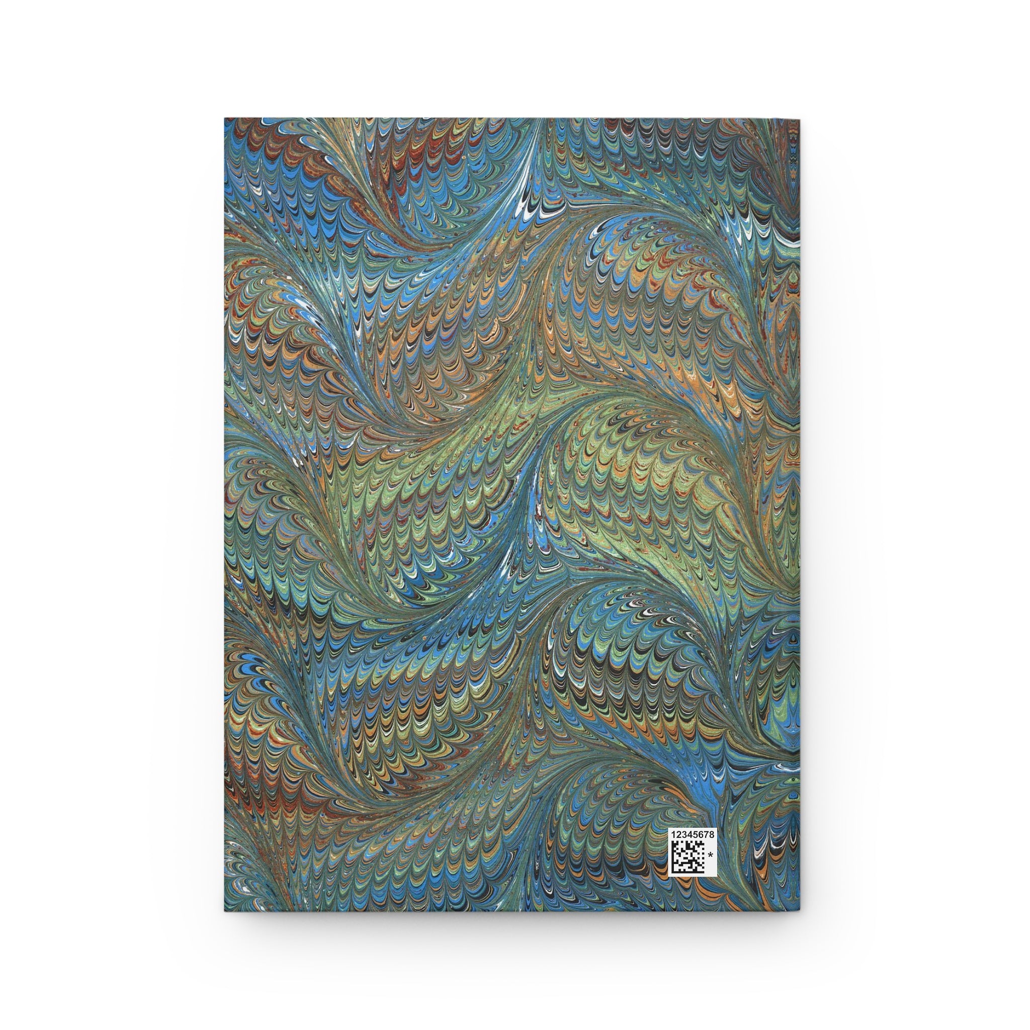 Vintage Italian Marbled Hardcover Journal - Blue and Green