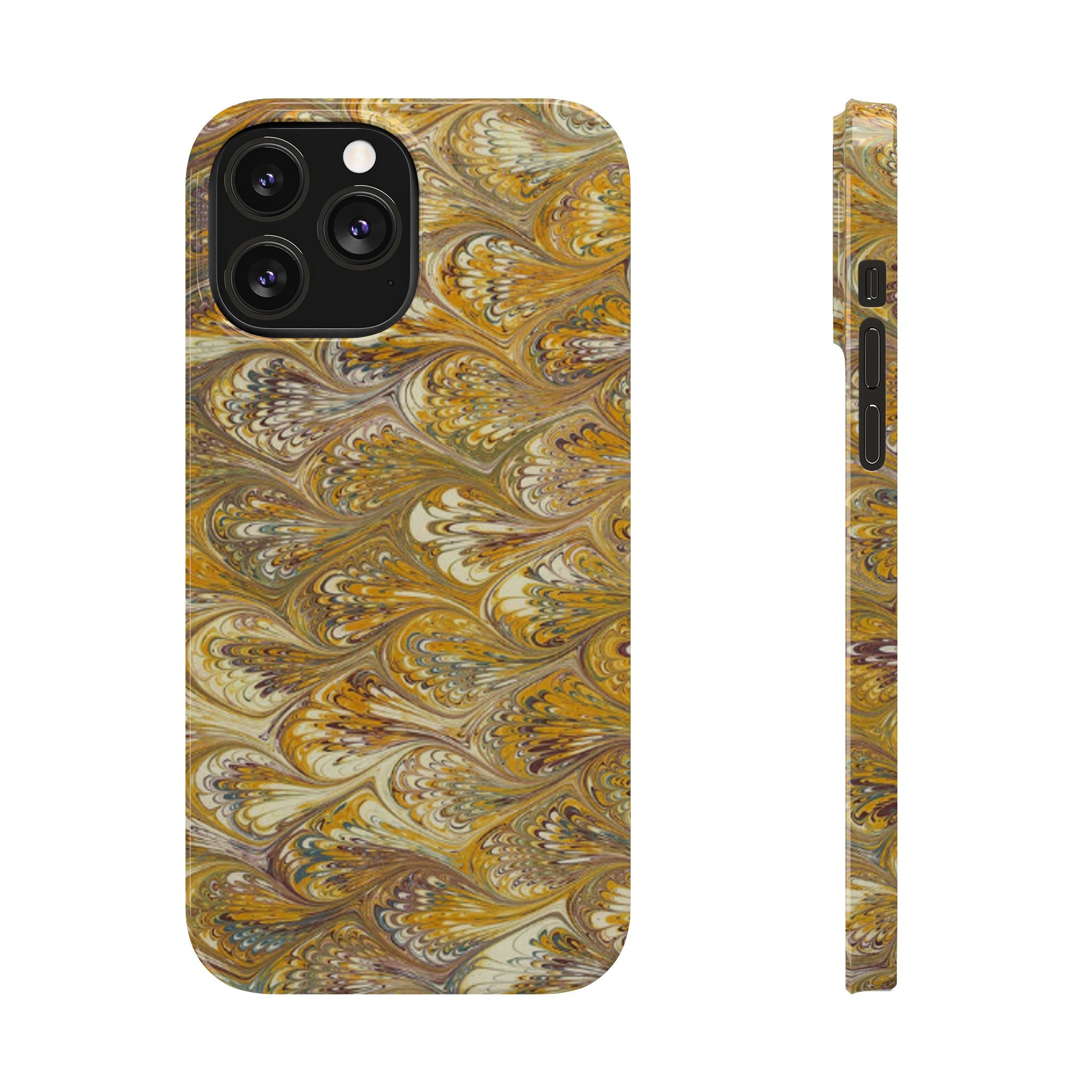 Golden Yellow Italian Marbled Designed, Slim Phone Cases, Case-Mate