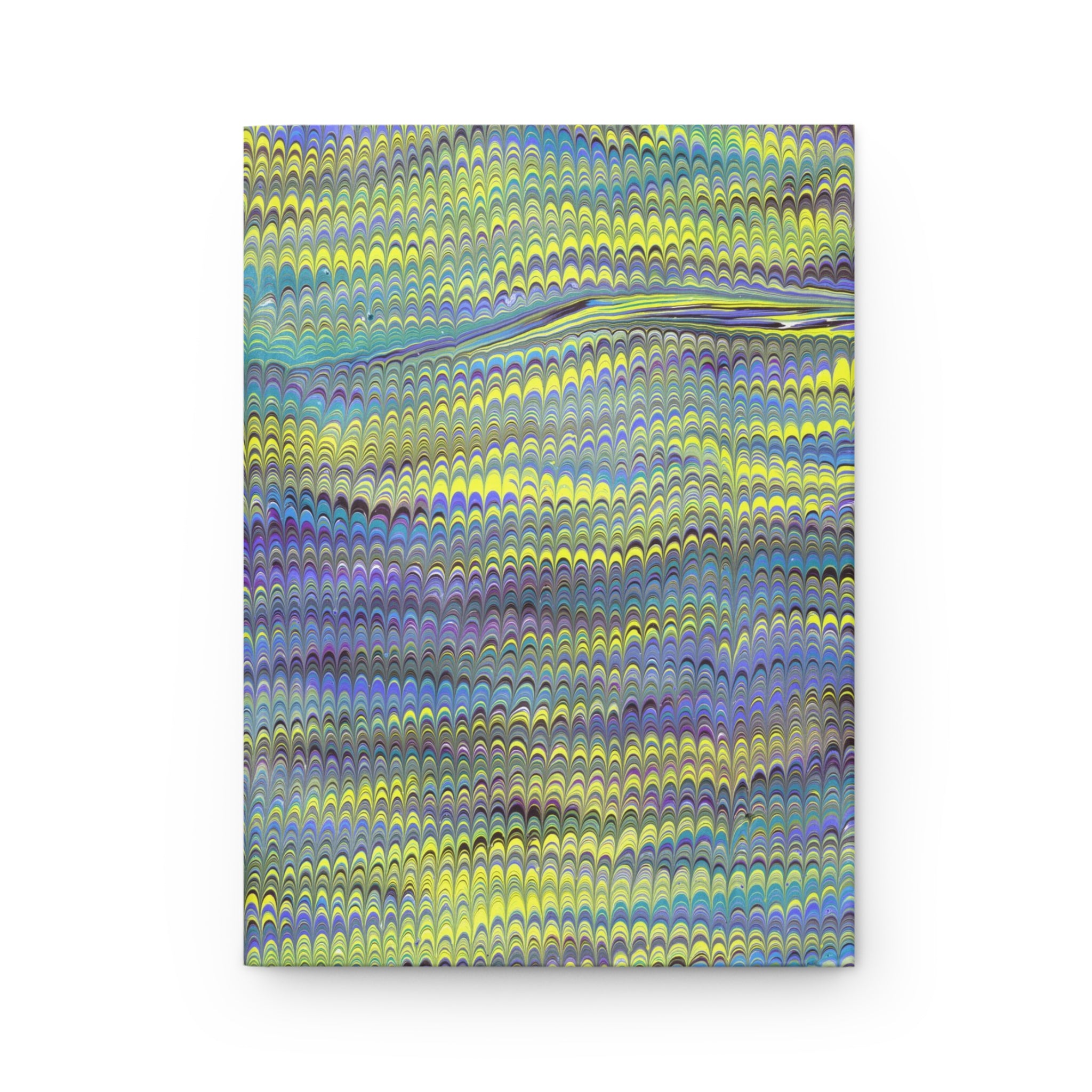 Vintage Italian Marbled Hardcover Journal Lime Green and Purple