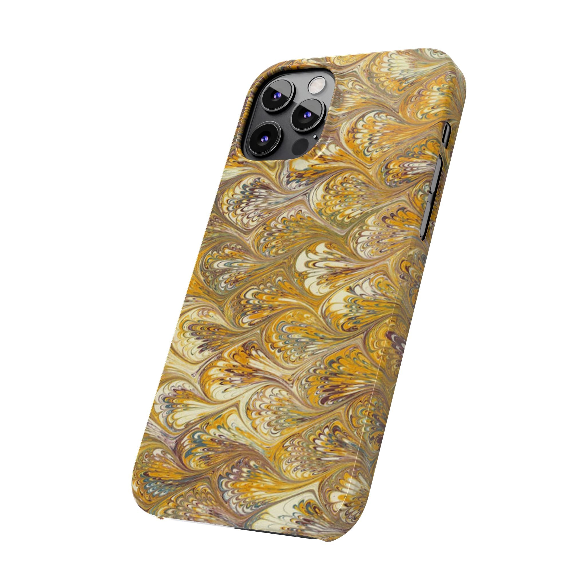 Golden Yellow Italian Marbled Designed, Slim Phone Cases, Case-Mate