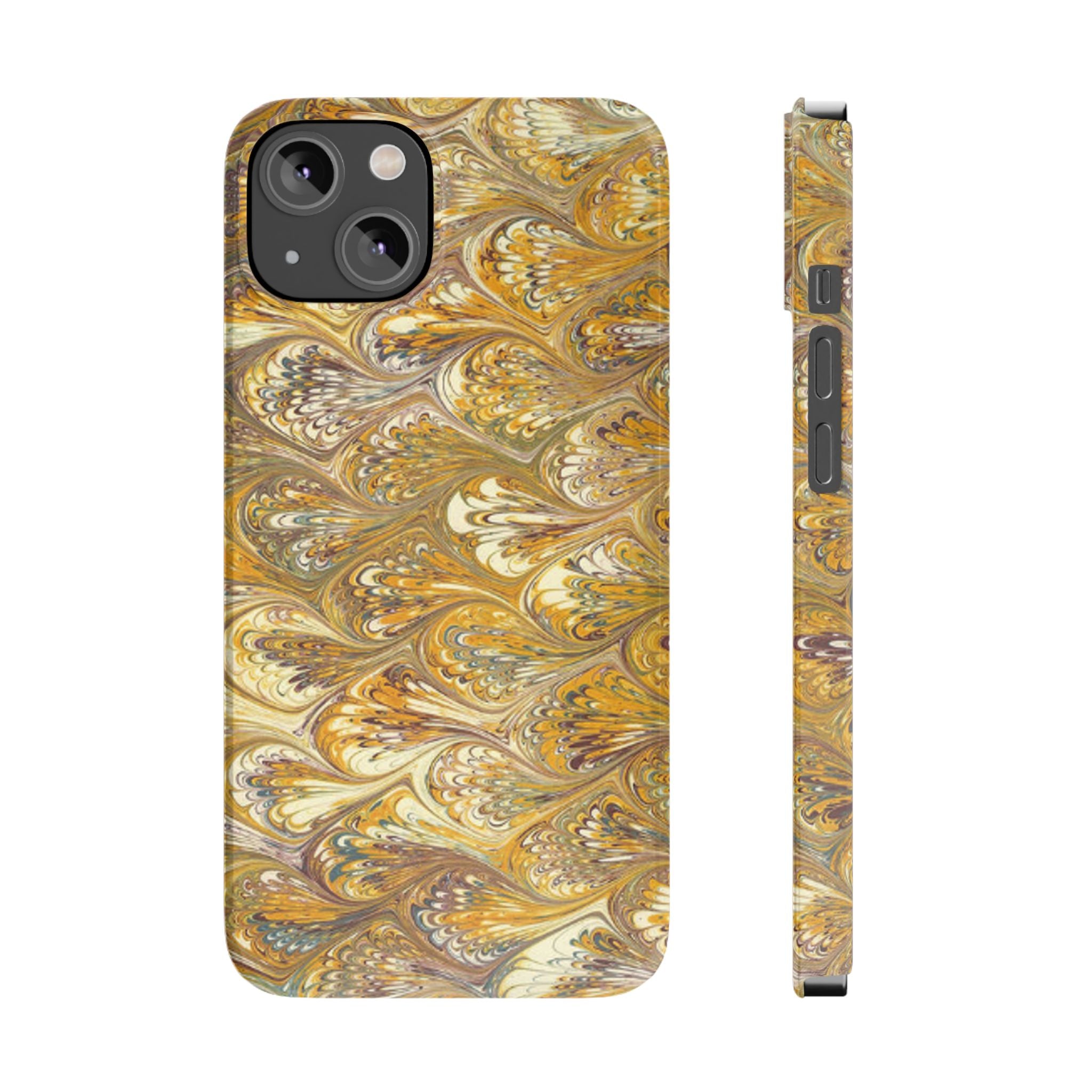 Golden Yellow Italian Marbled Designed, Slim Phone Cases, Case-Mate
