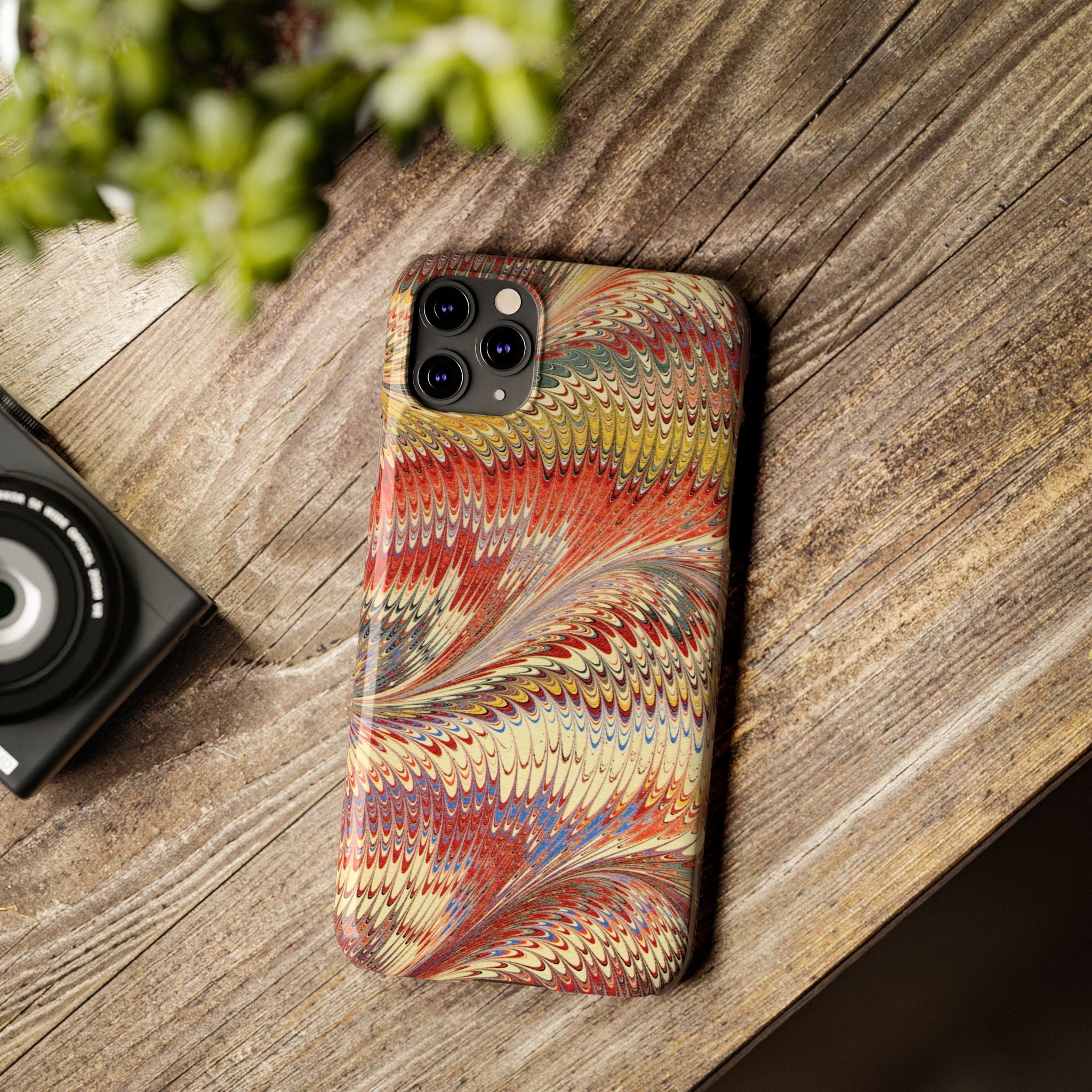 Marbled Design, Italy Feather Phone Case, Multi-Color, iPHONE16 Phone Cases and all sizes