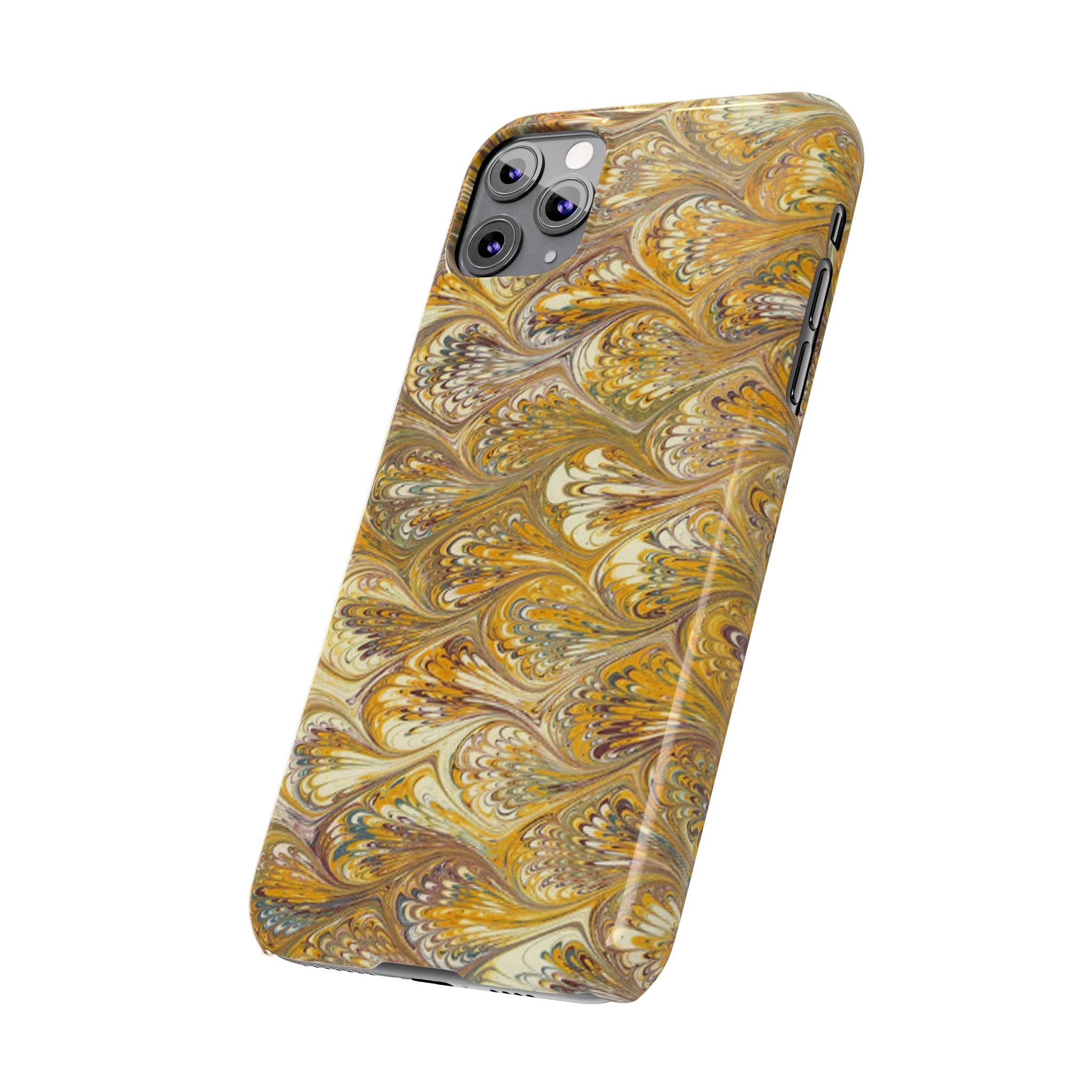 Golden Yellow Italian Marbled Designed, Slim Phone Cases, Case-Mate