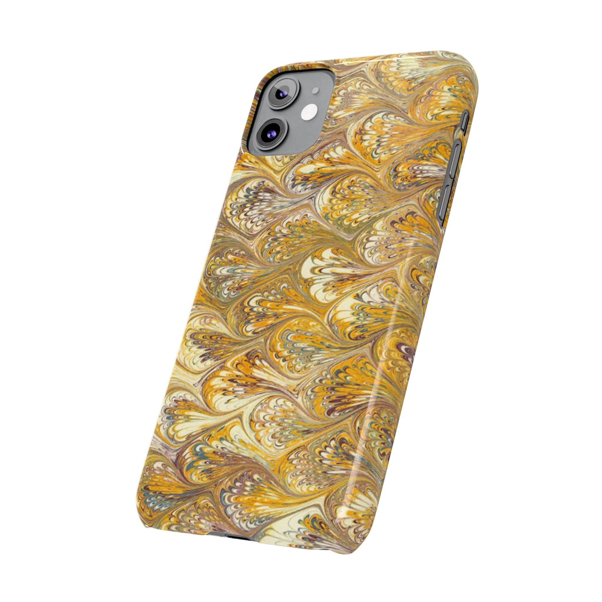 Golden Yellow Italian Marbled Designed, Slim Phone Cases, Case-Mate