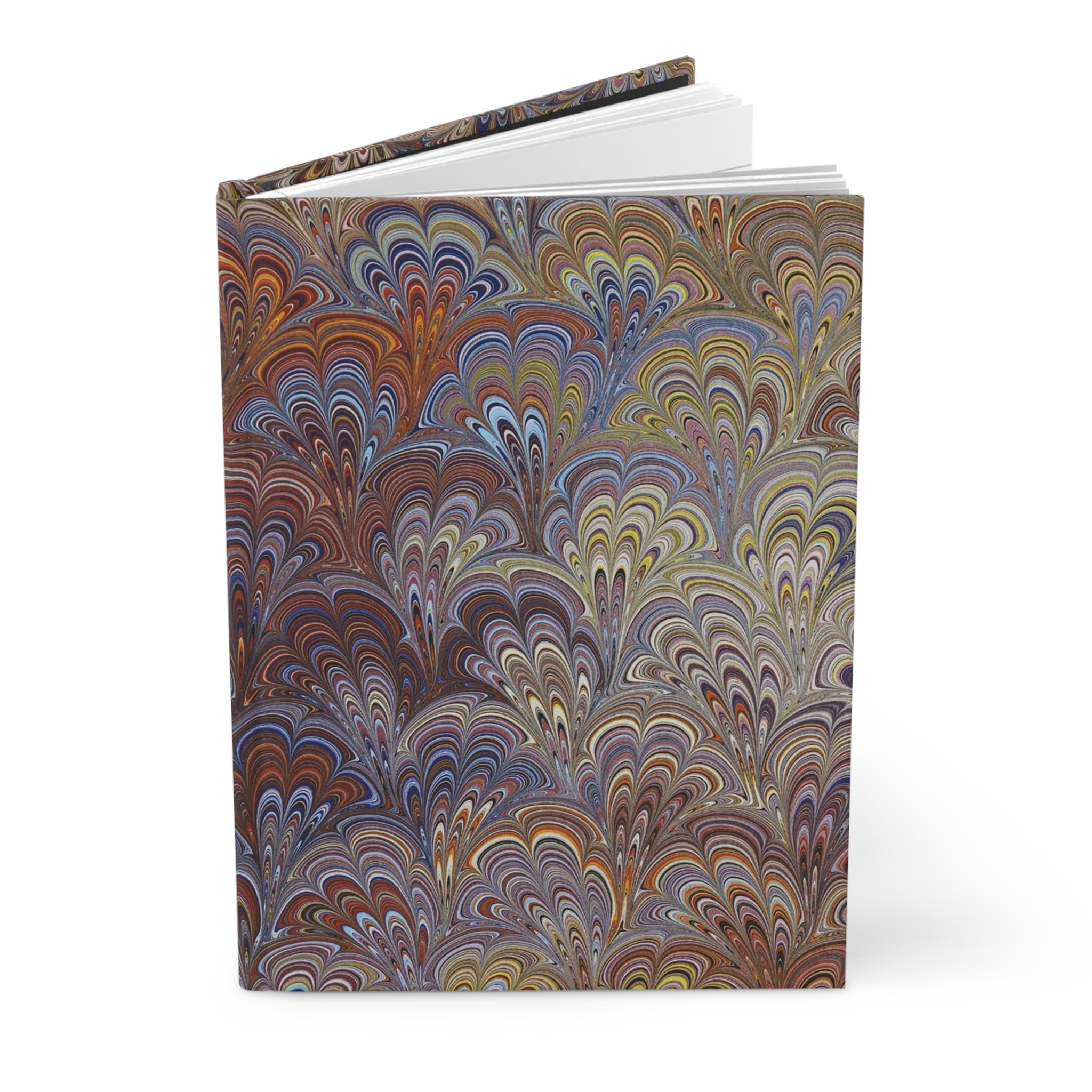 Vintage Italian Marbled Hardcover Journal - Browns and Blues