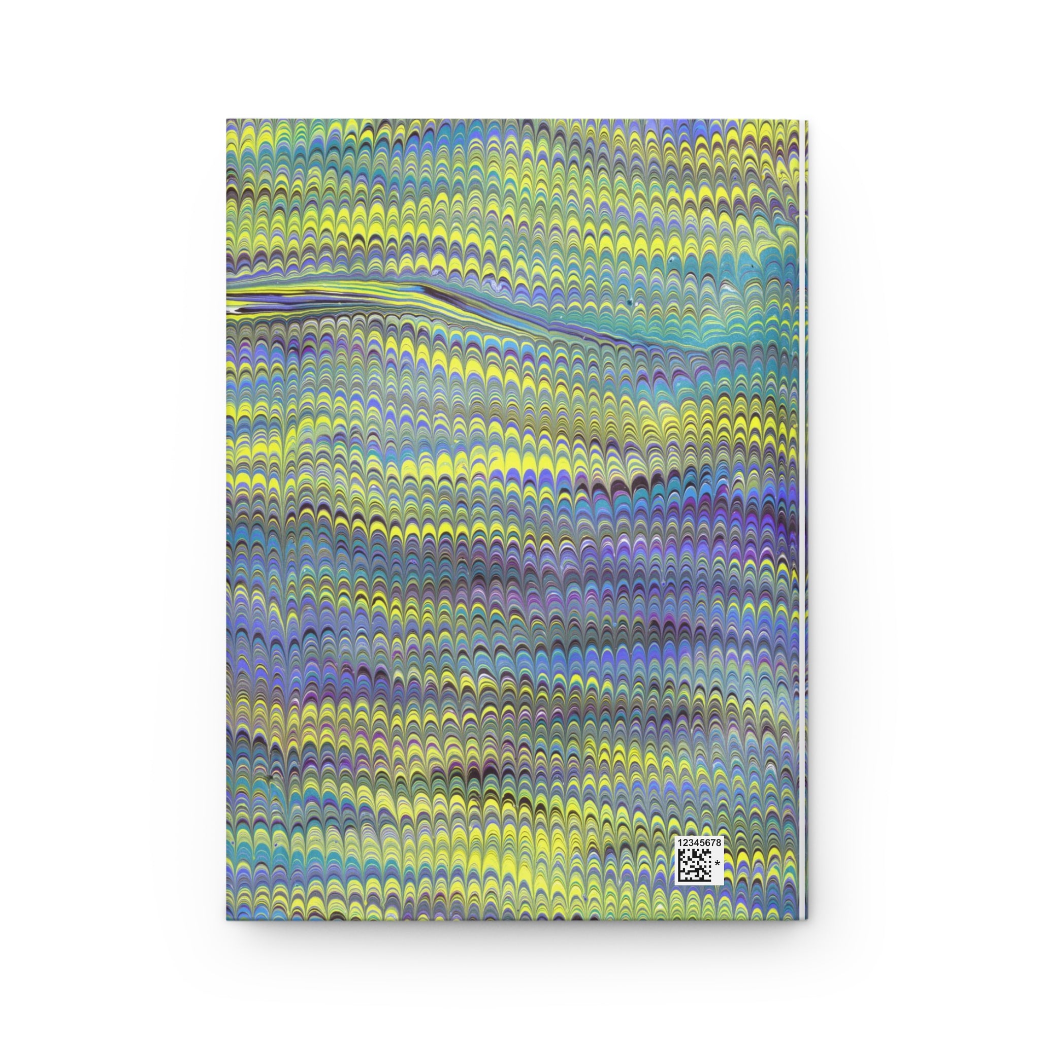 Vintage Italian Marbled Hardcover Journal Lime Green and Purple