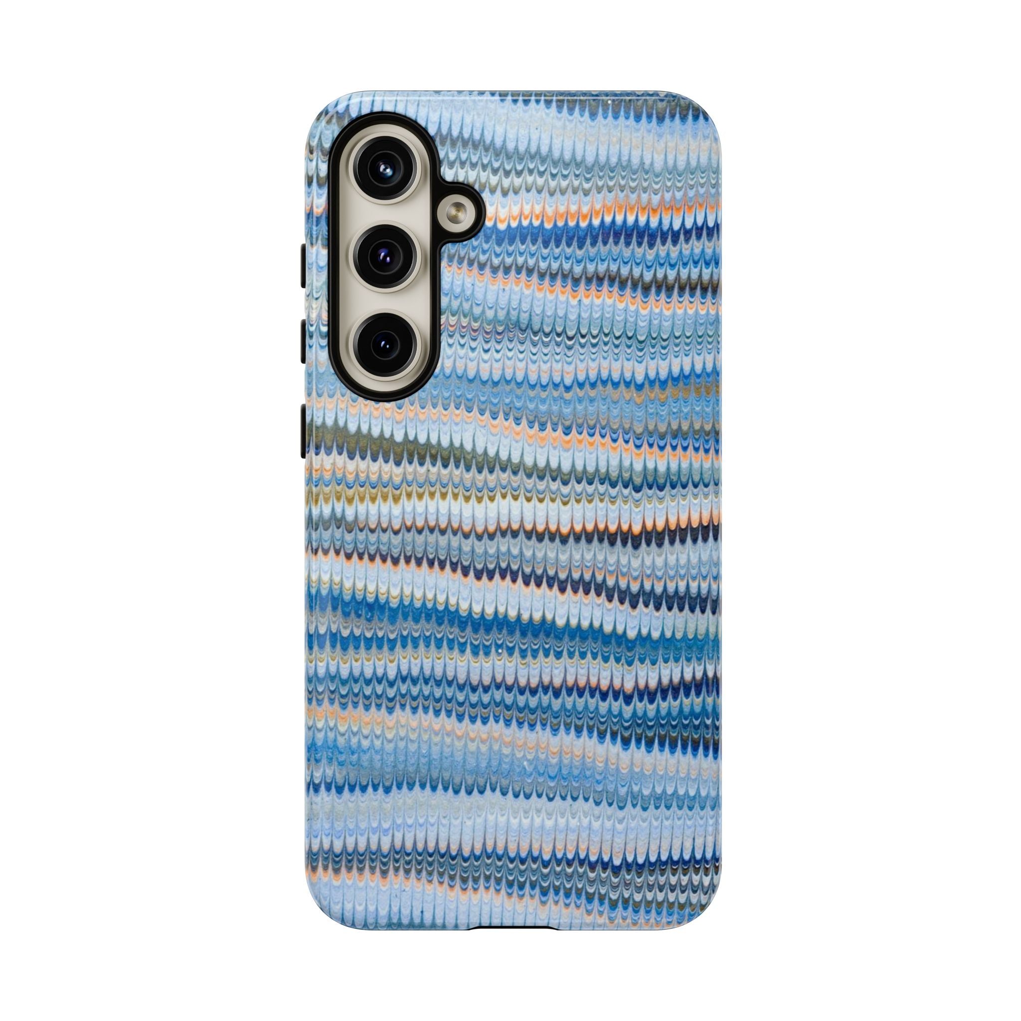 Blue Marbled Phone Cases iPhone 16 + Samsung + Apple + Google - all models, Vintage Marbled Design - Tough Cases