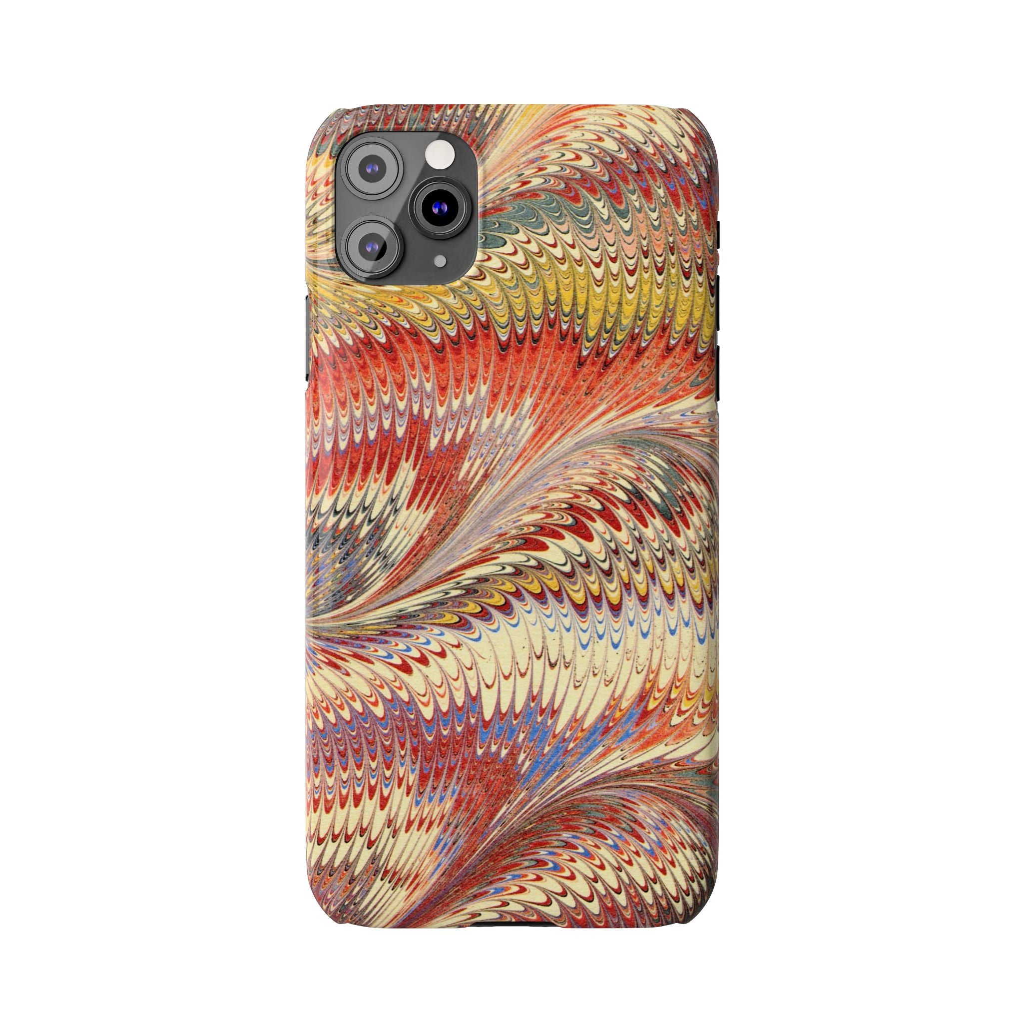 Marbled Design, Italy Feather Phone Case, Multi-Color, iPHONE16 Phone Cases and all sizes