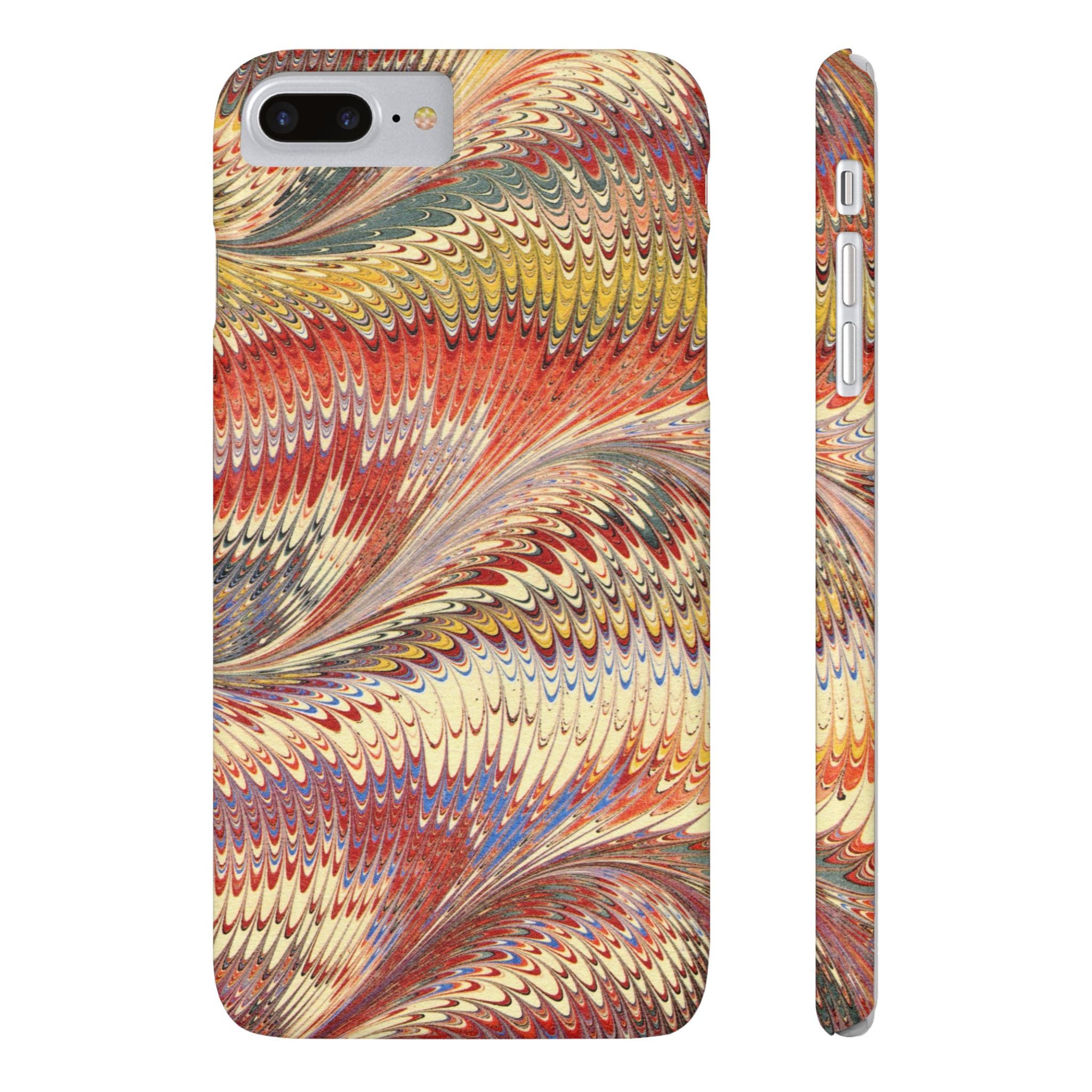 Marbled Design, Italy Feather Phone Case, Multi-Color, iPHONE16 Phone Cases and all sizes