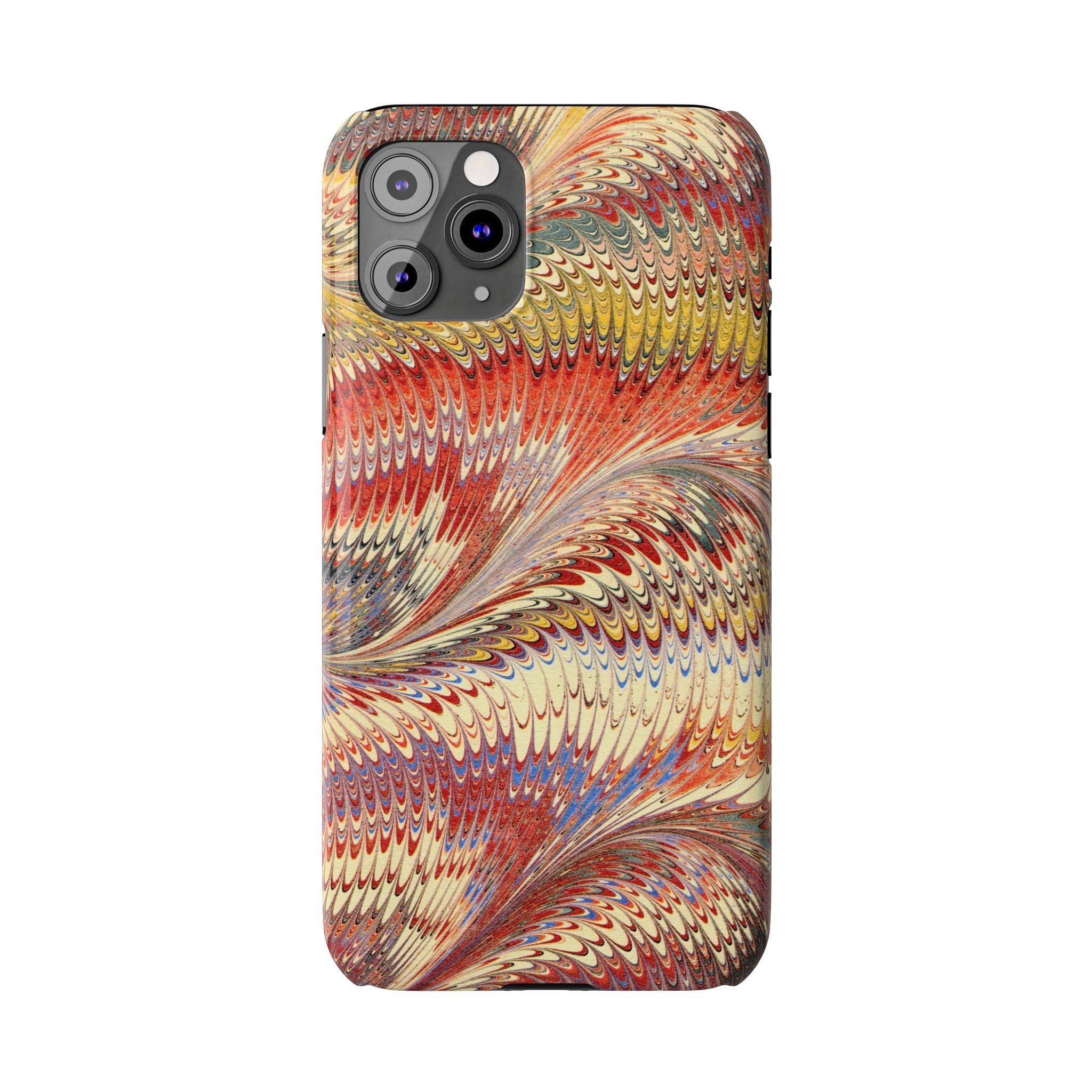 Marbled Design, Italy Feather Phone Case, Multi-Color, iPHONE16 Phone Cases and all sizes