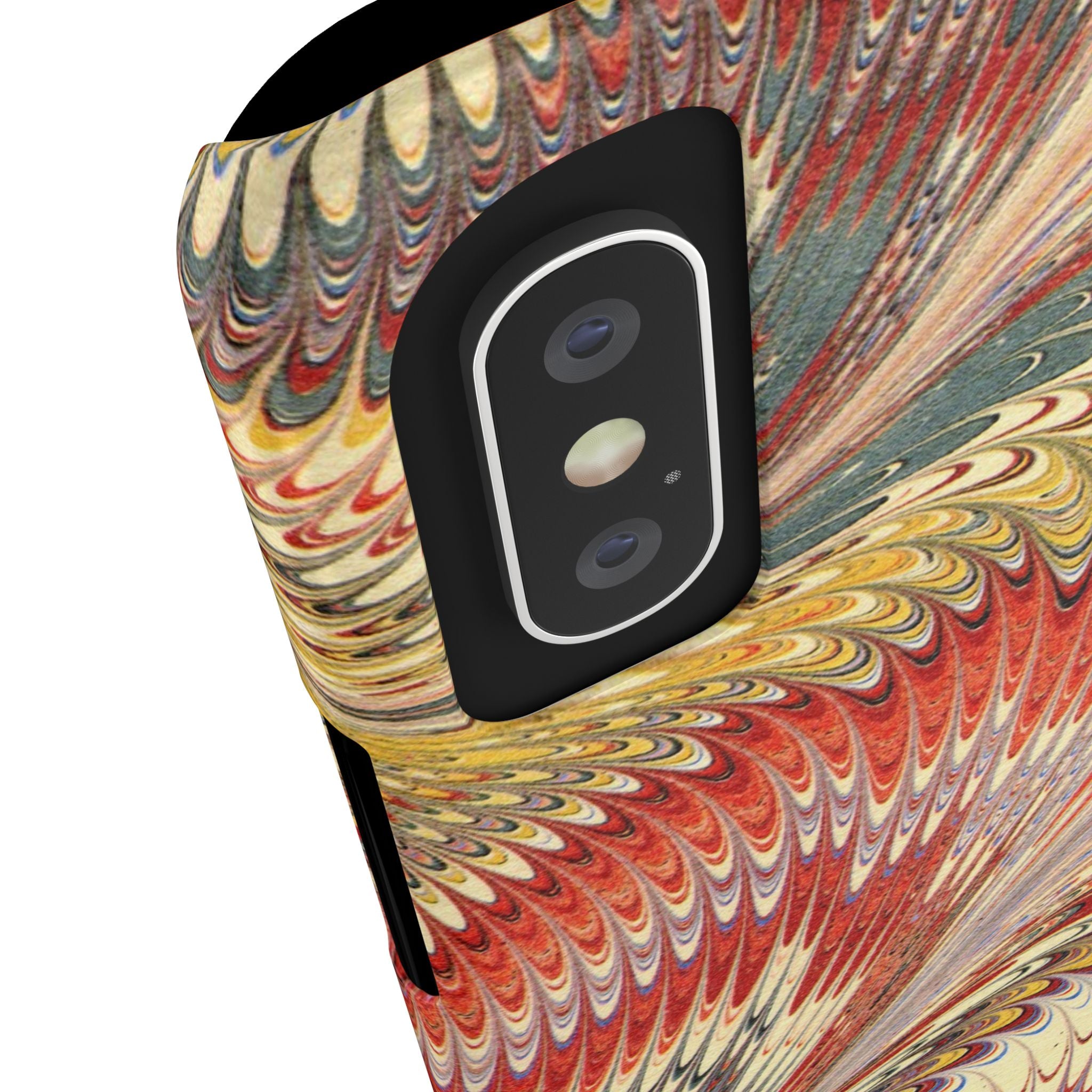 Marbled Design, Italy Feather Phone Case, Multi-Color, iPHONE16 Phone Cases and all sizes