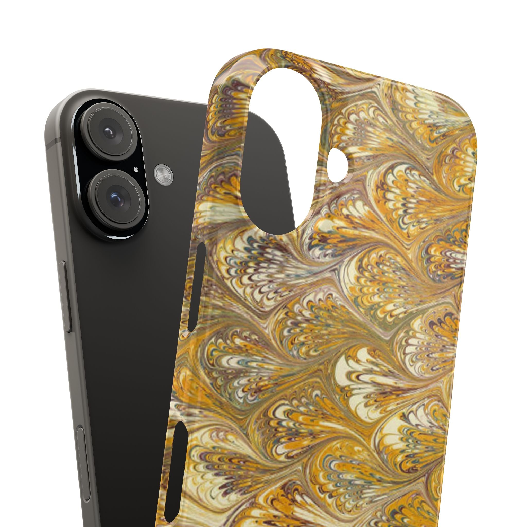Golden Yellow Italian Marbled Designed, Slim Phone Cases, Case-Mate