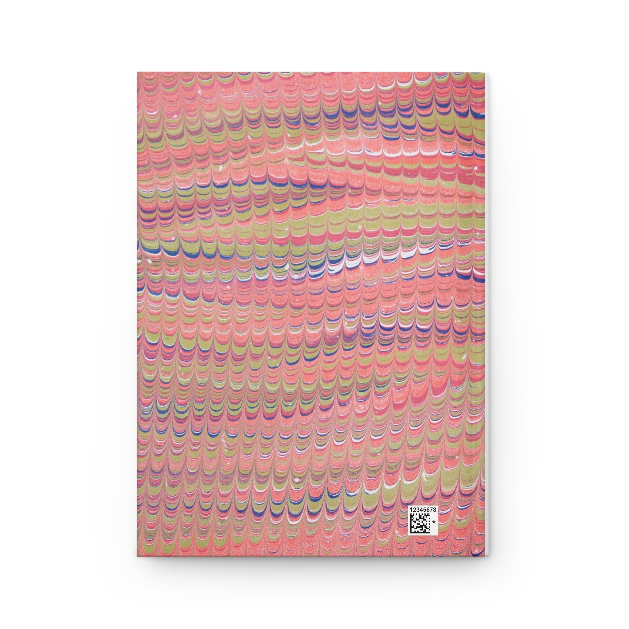 Vintage Italian Marbled Hardcover Journal Pink and Green