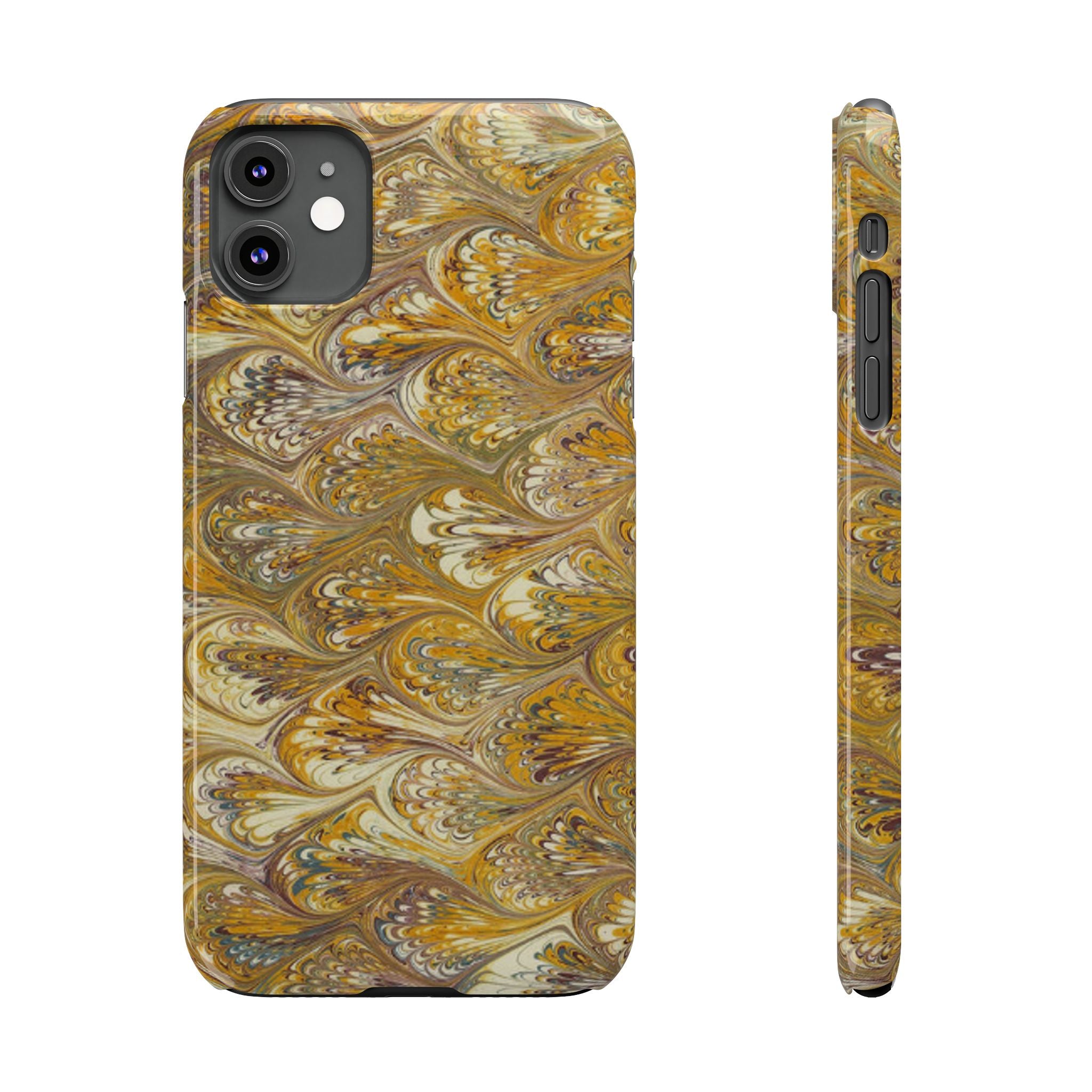 Golden Yellow Italian Marbled Designed, Slim Phone Cases, Case-Mate