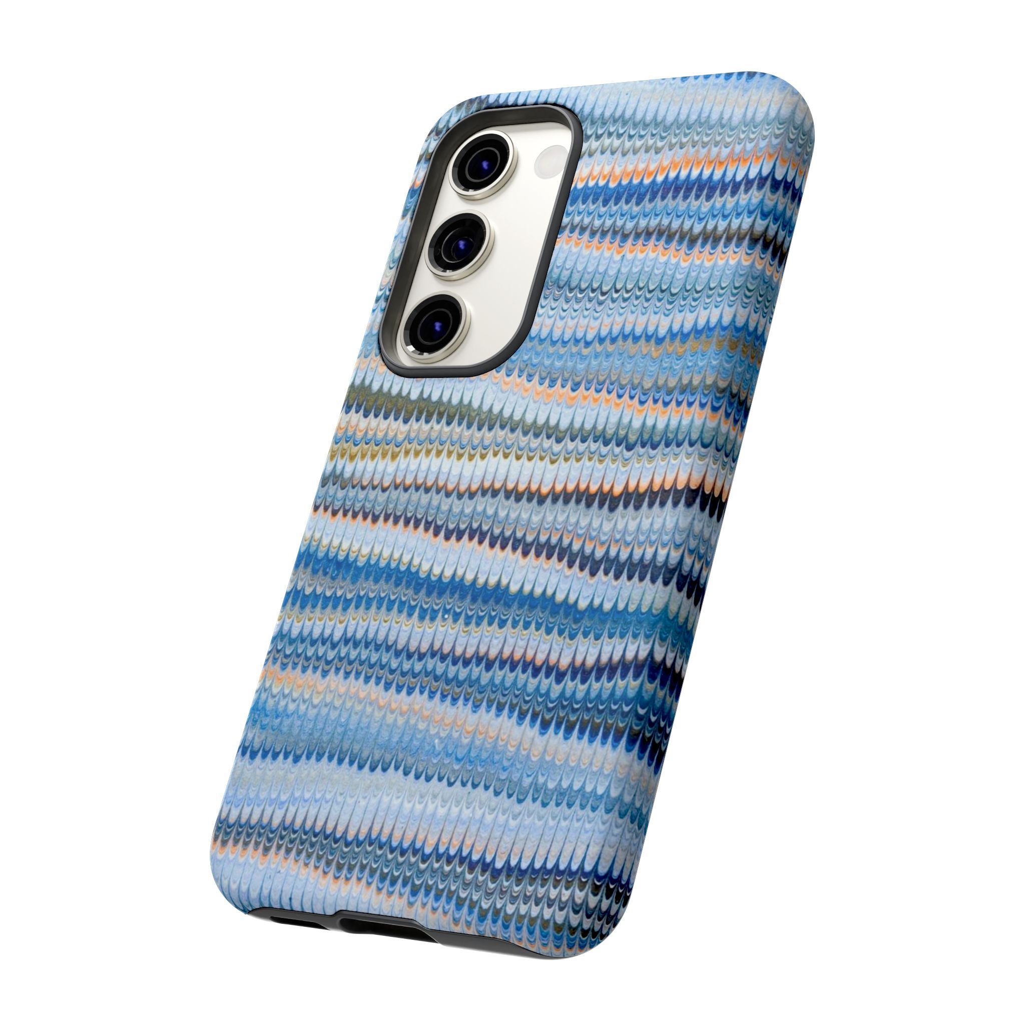 Blue Marbled Phone Cases iPhone 16 + Samsung + Apple + Google - all models, Vintage Marbled Design - Tough Cases