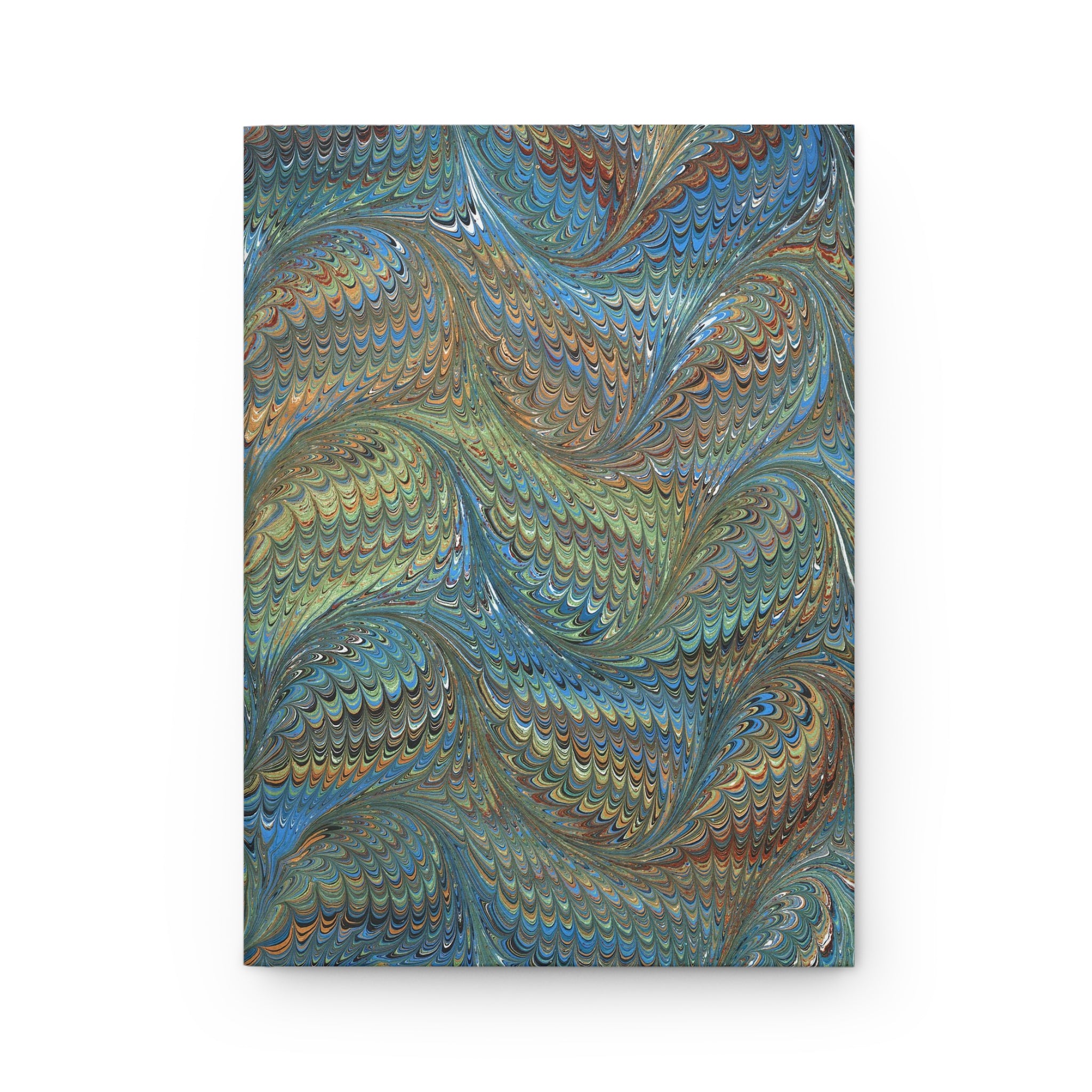 Vintage Italian Marbled Hardcover Journal - Blue and Green