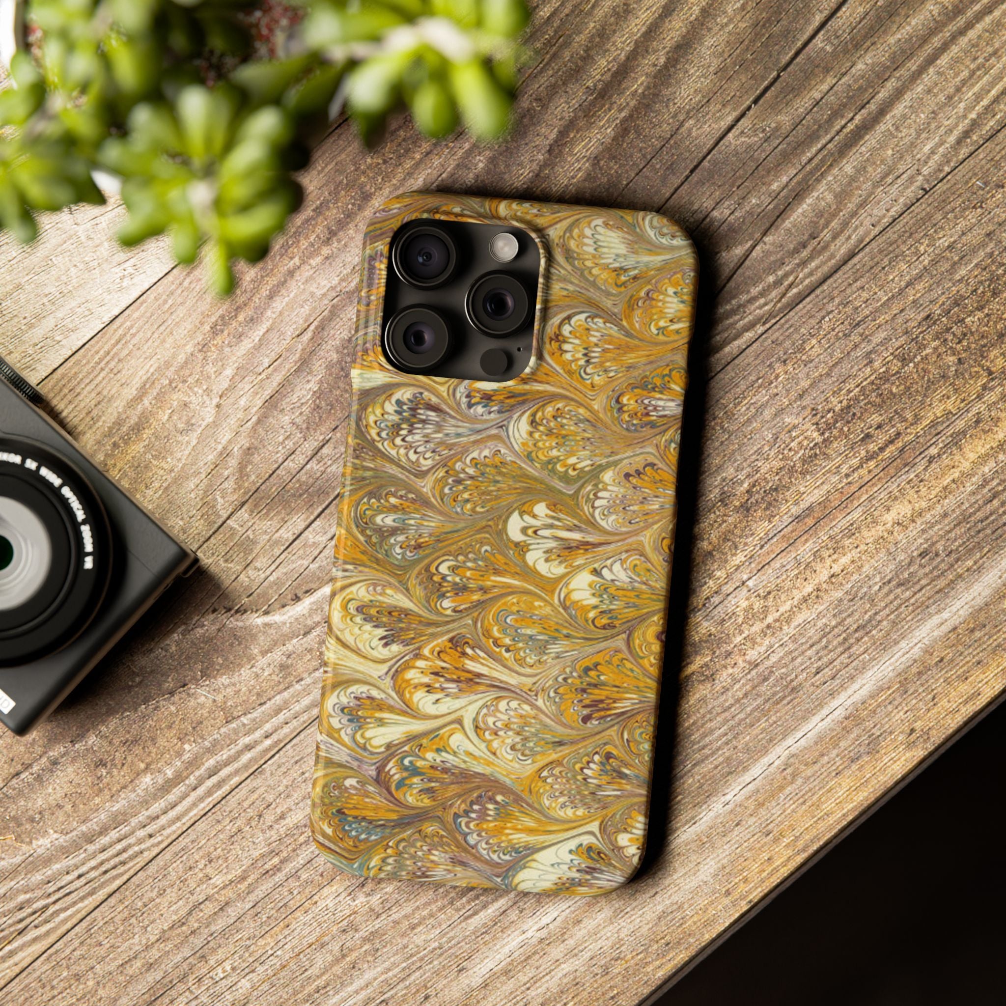 Golden Yellow Italian Marbled Designed, Slim Phone Cases, Case-Mate