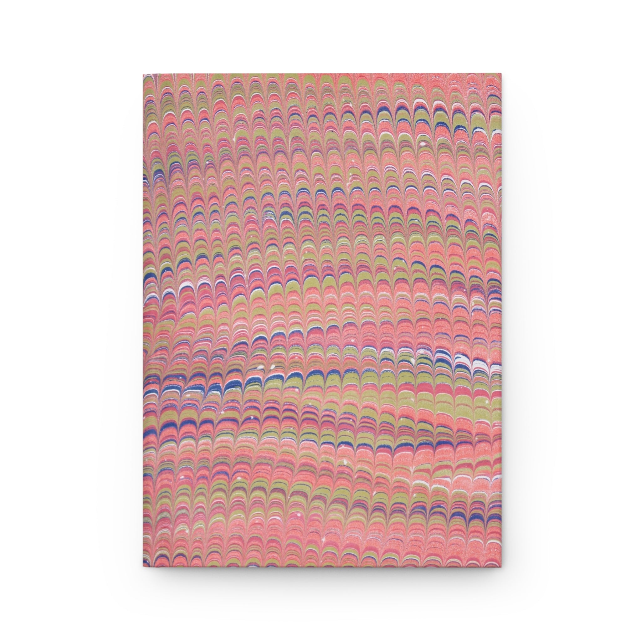 Vintage Italian Marbled Hardcover Journal Pink and Green