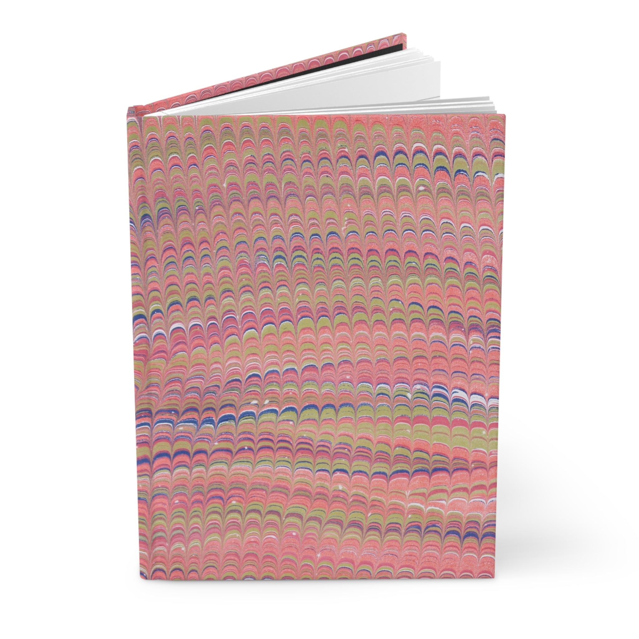 Vintage Italian Marbled Hardcover Journal Pink and Green
