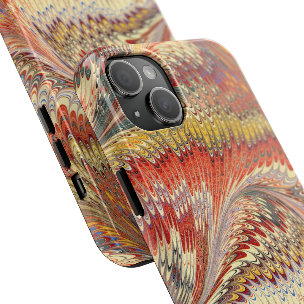 Marbled Swirl Tough Phone Case - Red Rust Orange Fall Colors, Heavy Duty Case. Alternative: Protective Phone Cover, Durable Smartphone Case,