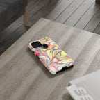 Yellow and Pink Swirl Marbled Italian Phone Case - Dual Layer - Matte or Glossy