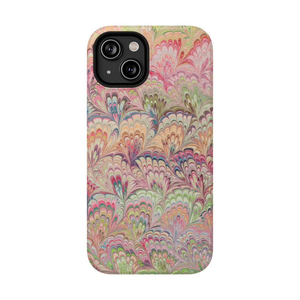 Marbled Pastel Pink and Green Impact-Resistant Phone Case for Apple + Samsung