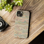 Beige Swirl Marbled Feather Phone Case