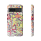 Yellow and Pink Swirl Marbled Italian Phone Case - Dual Layer - Matte or Glossy