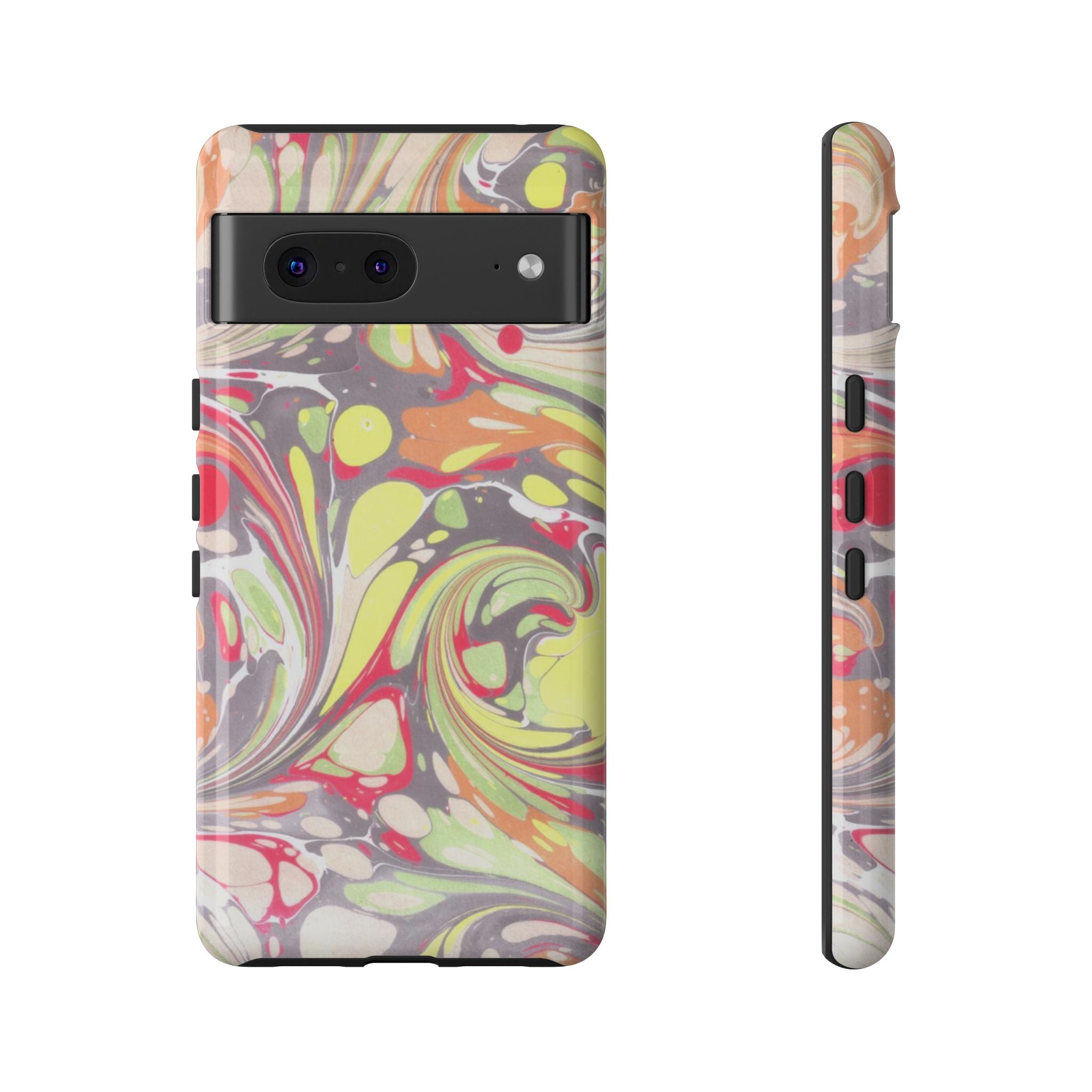 Yellow and Pink Swirl Marbled Italian Phone Case - Dual Layer - Matte or Glossy