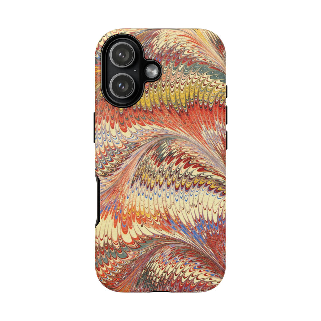 Orange, Rust, + Gold Marbled Phone Case — Dual Layer - Tough Protective Phone Cover