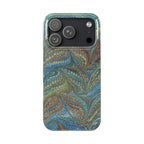 Blue and Green Swirl - Single Layer Glossy Phone Case