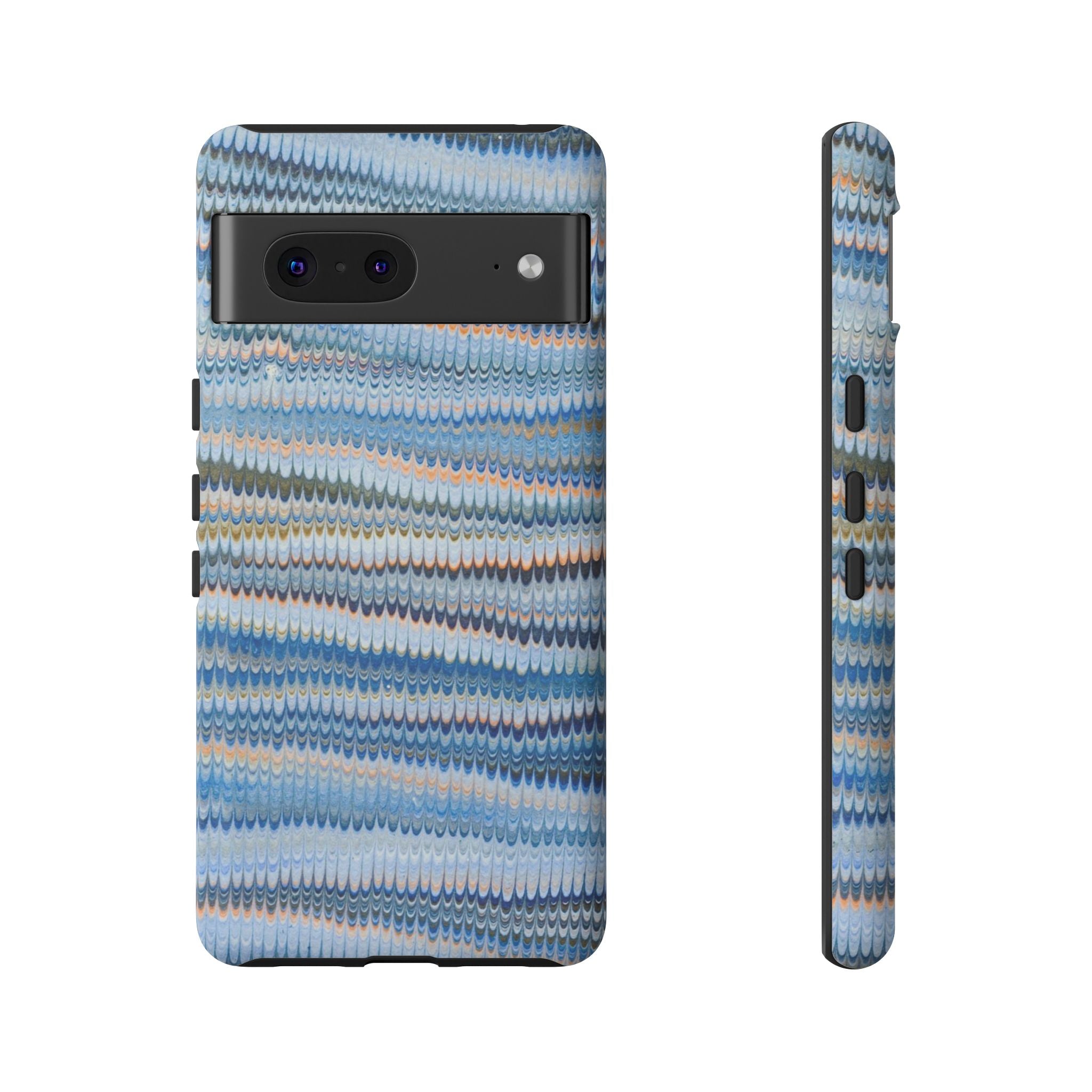Blue Marbled Phone Cases iPhone 16 + Samsung + Apple + Google - all models, Vintage Marbled Design - Tough Cases