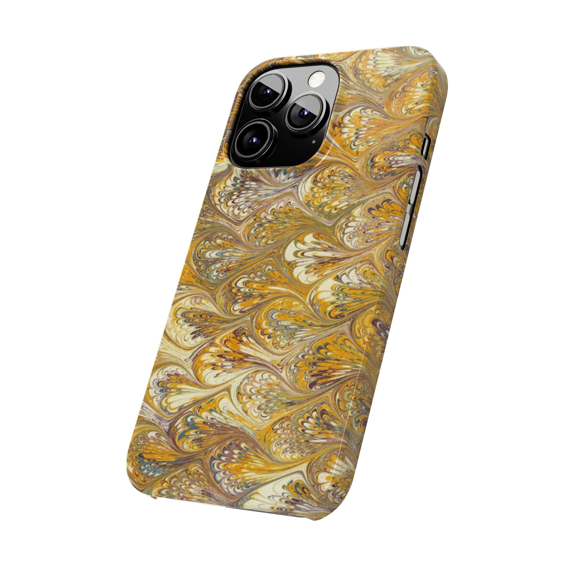 Golden Yellow Italian Marbled Designed, Slim Phone Cases, Case-Mate
