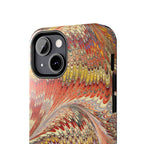 Marbled Swirl Tough Phone Case - Red Rust Orange Fall Colors, Heavy Duty Case. Alternative: Protective Phone Cover, Durable Smartphone Case,