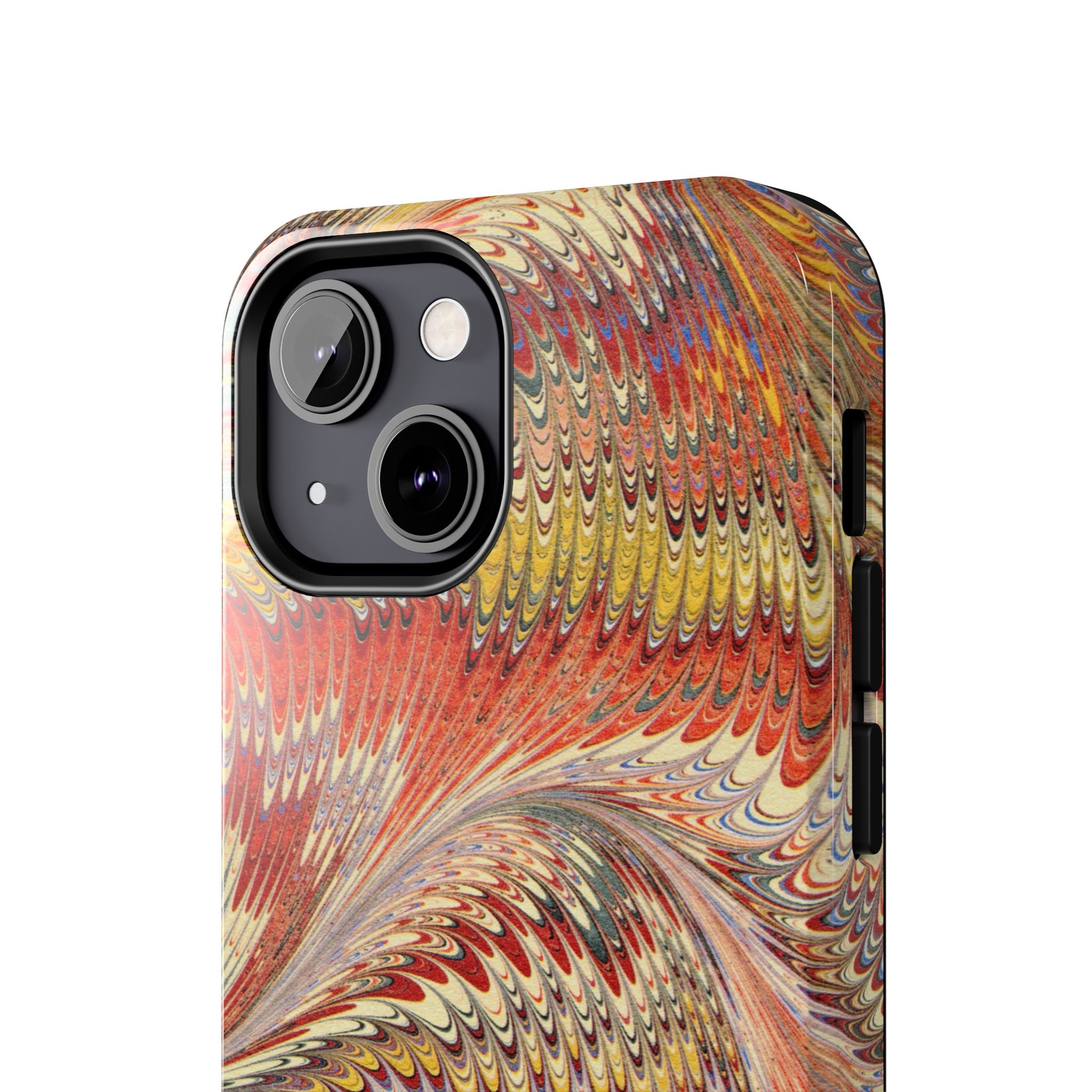 Marbled Swirl Tough Phone Case - Red Rust Orange Fall Colors, Heavy Duty Case. Alternative: Protective Phone Cover, Durable Smartphone Case,