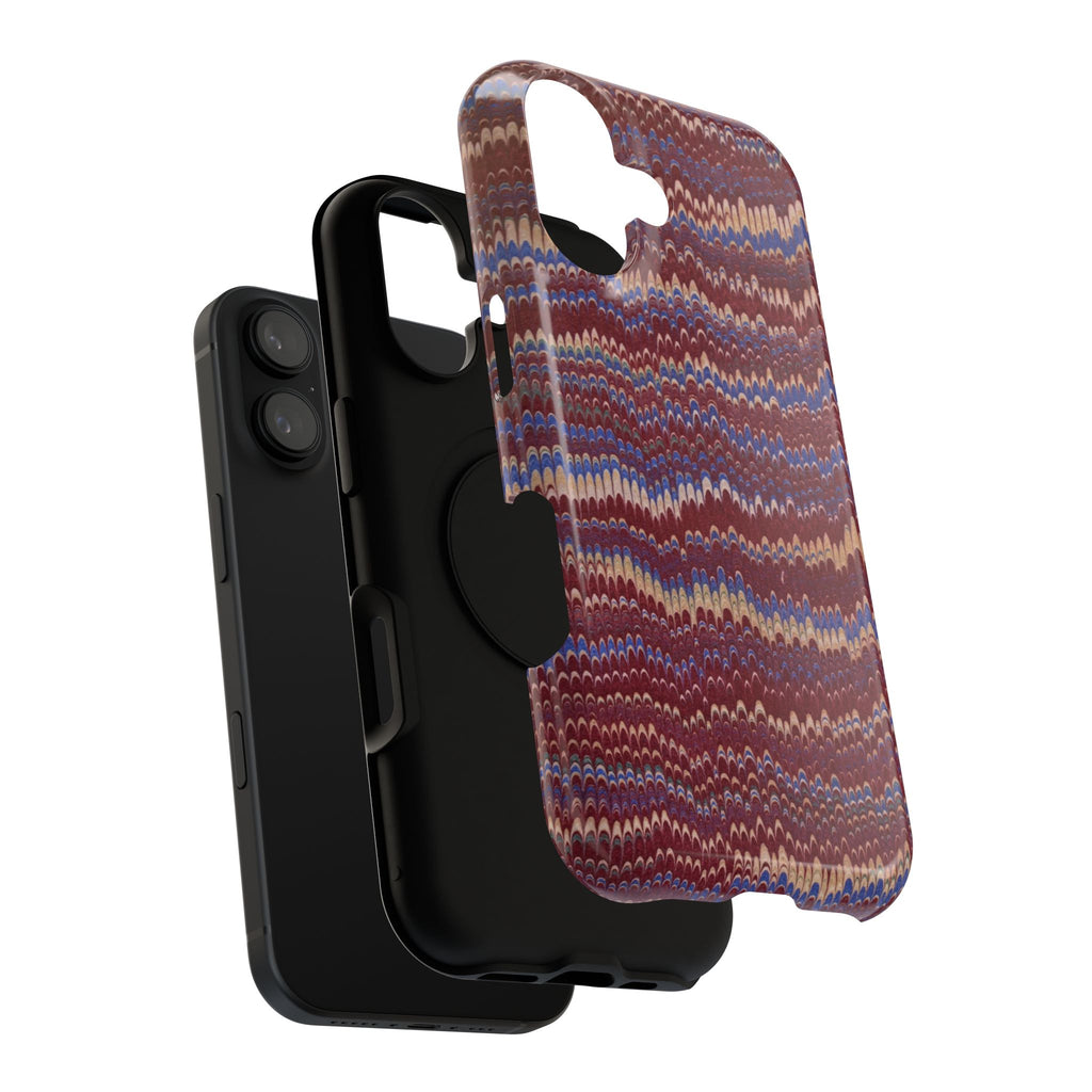 Burgundy and Blue Hues Italian Vintage Marble Design for Apple + Samsung