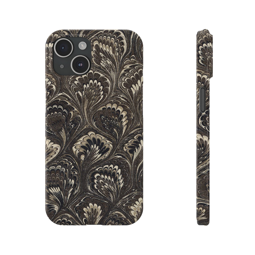 Black Italian Marble Design Slim iPhone 17 + all models Phone Cases