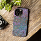Lavender Marbled Peacock Durable Phone Case - Matte or Glossy