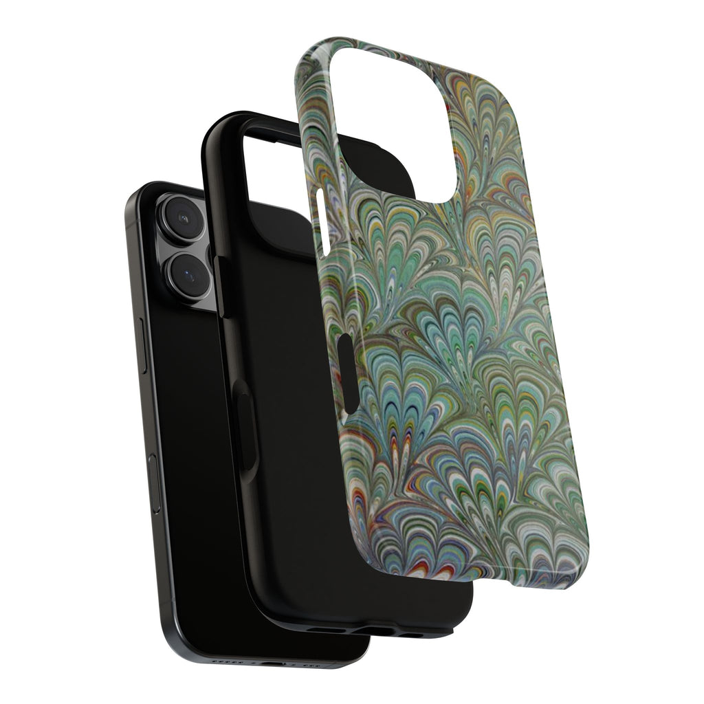Green Pallet Marbled Peacock - Dual Layer Phone Case