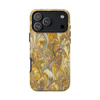 Golden Yellow Marbled Italian Phone Case - Dual Layer - Matte or Glossy