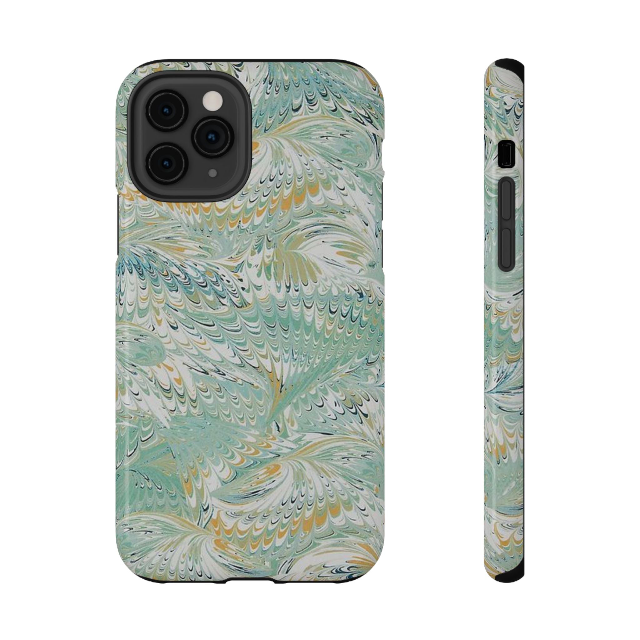 Mint Green Marbled Swirl Phone Case - Dual Layer