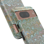 Blue and Green Feather Marbled Phone Case — Dual Layer - Tough Protective Phone Cover